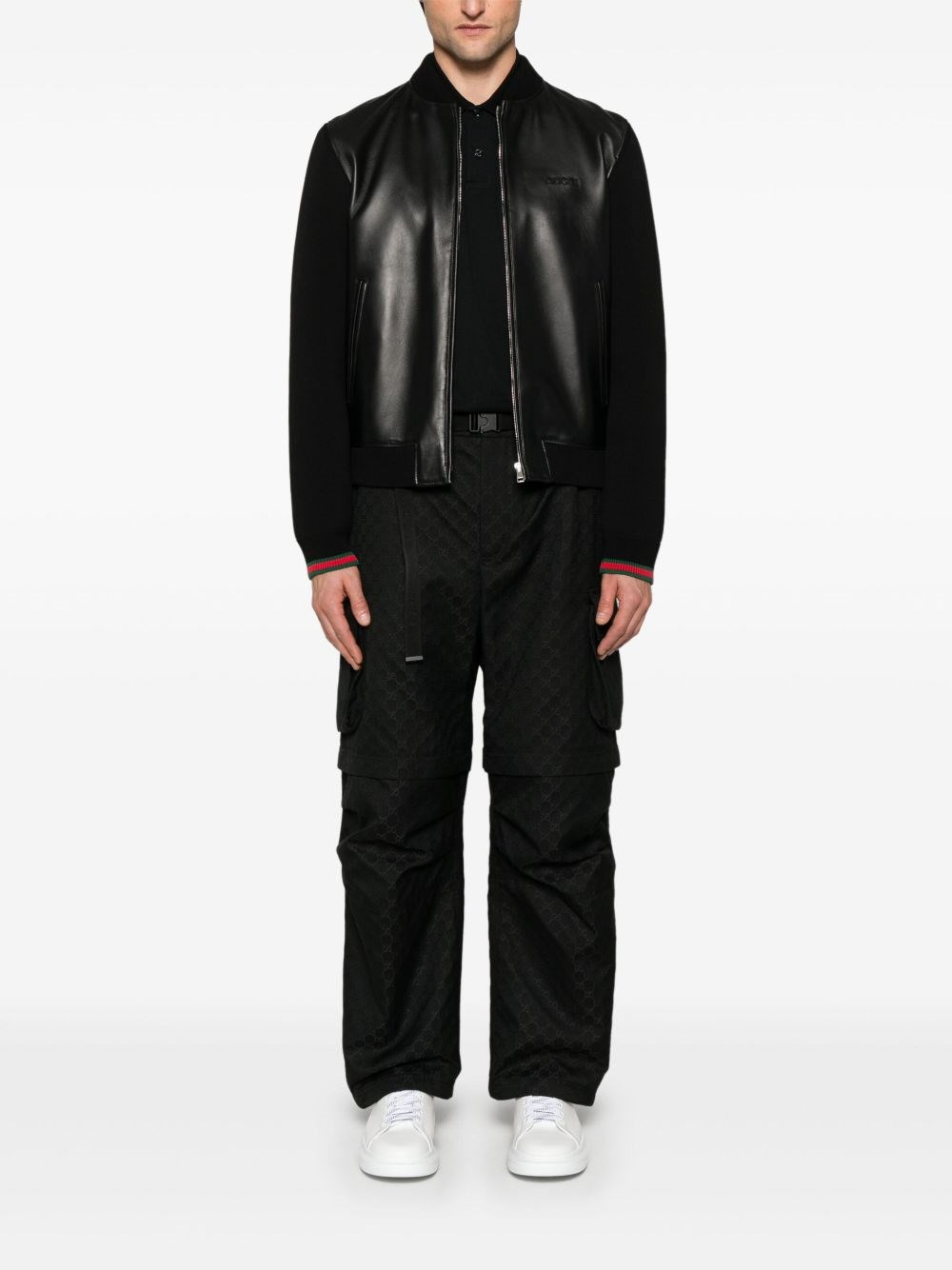 Leather bomber jacket - 5