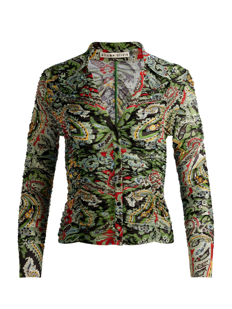 PORTIA MESH BUTTON DOWN 1