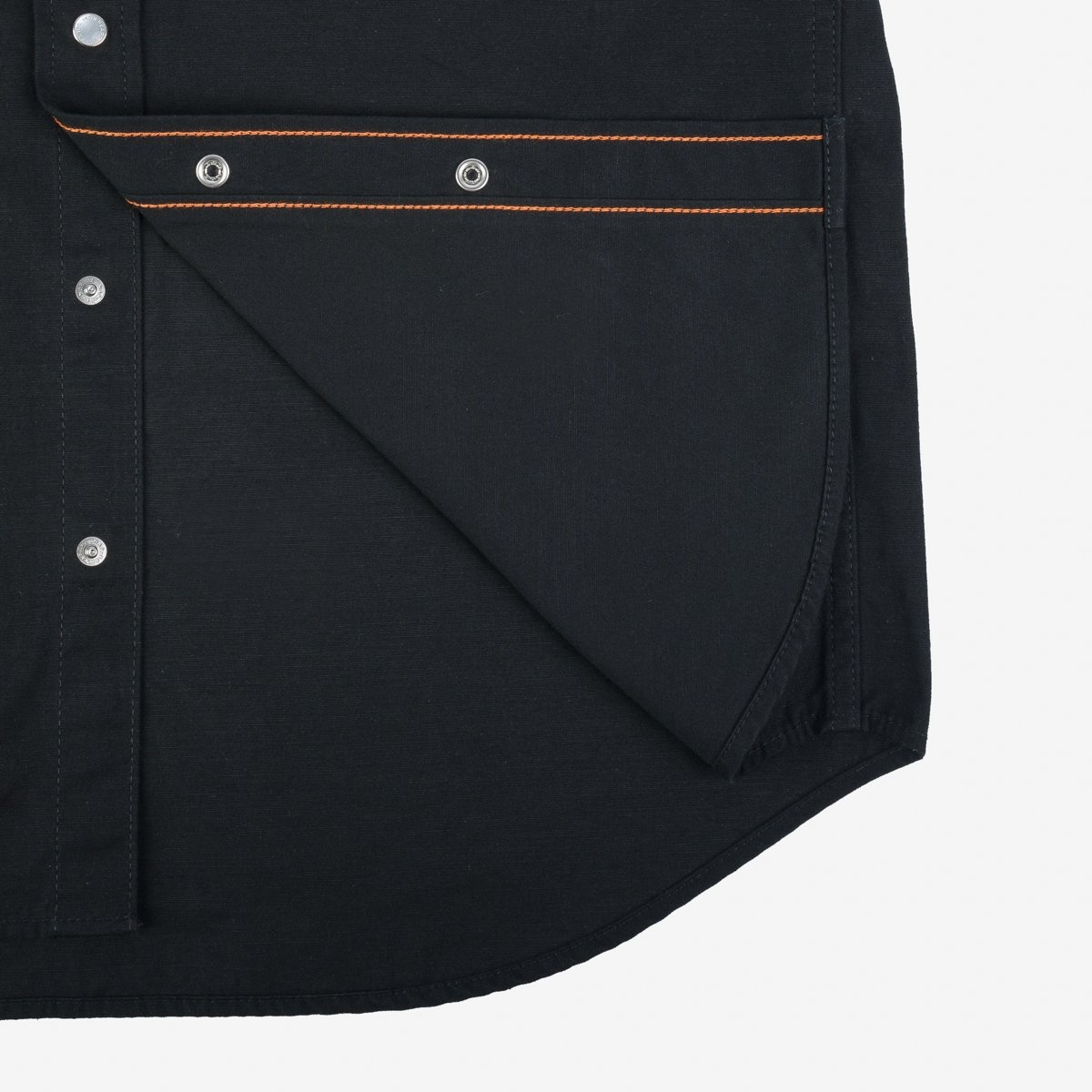 IHSH-387-BLK 7oz Fatigue Cloth Short Sleeved Western Shirt - Black - 11