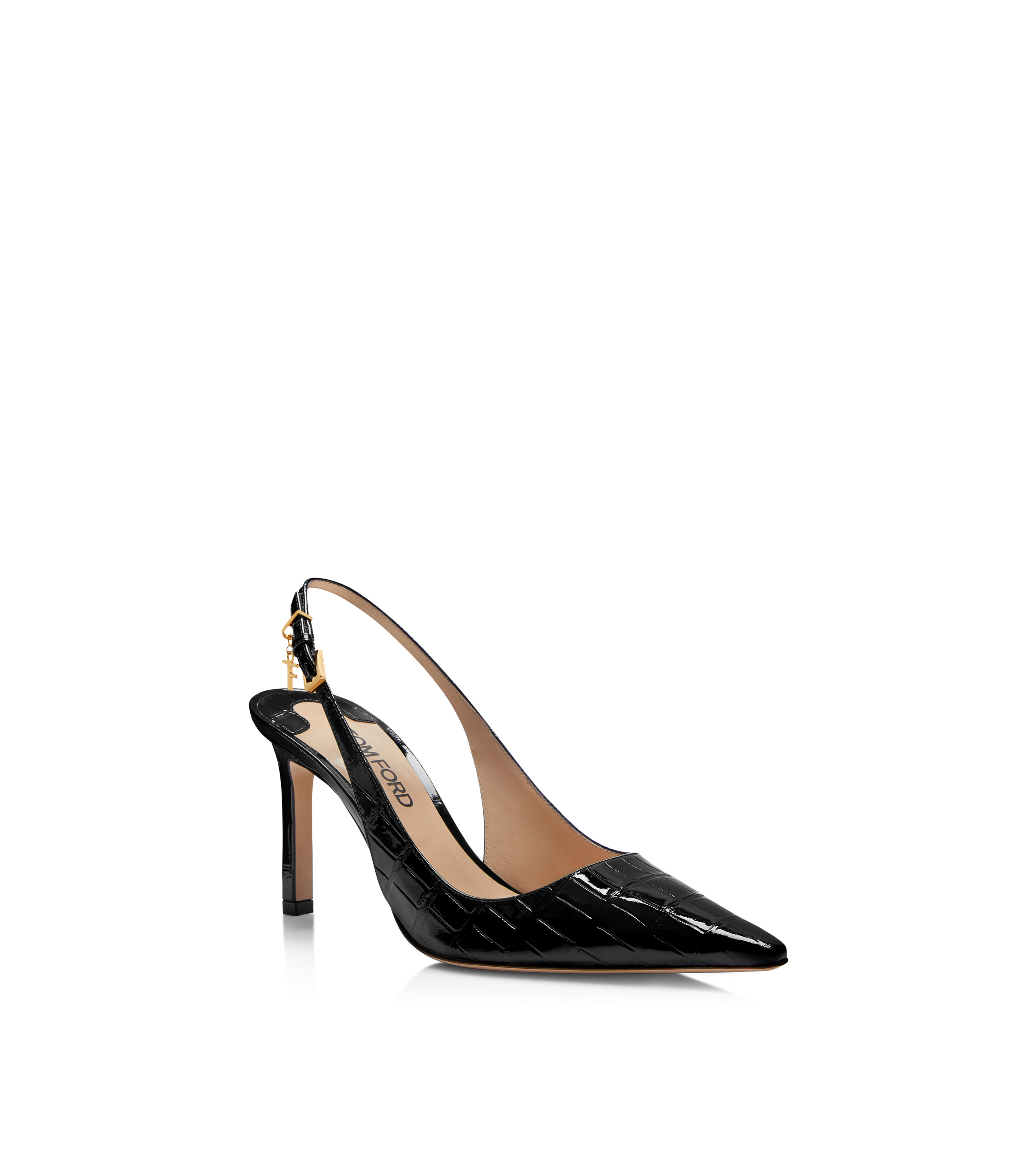 STAMPED CROCODILE LEATHER ANGELINA SLINGBACK - 2