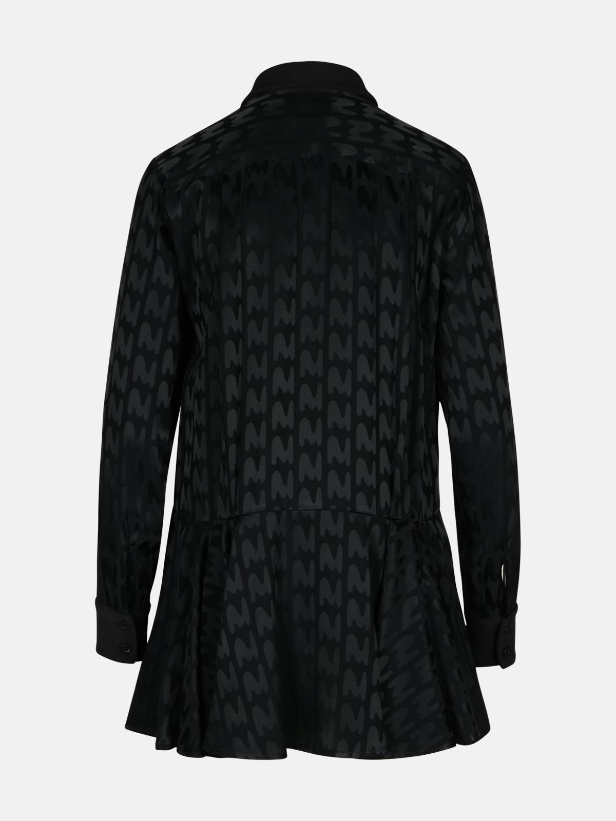 BLACK VISCOSE BLEND DRESS - 3