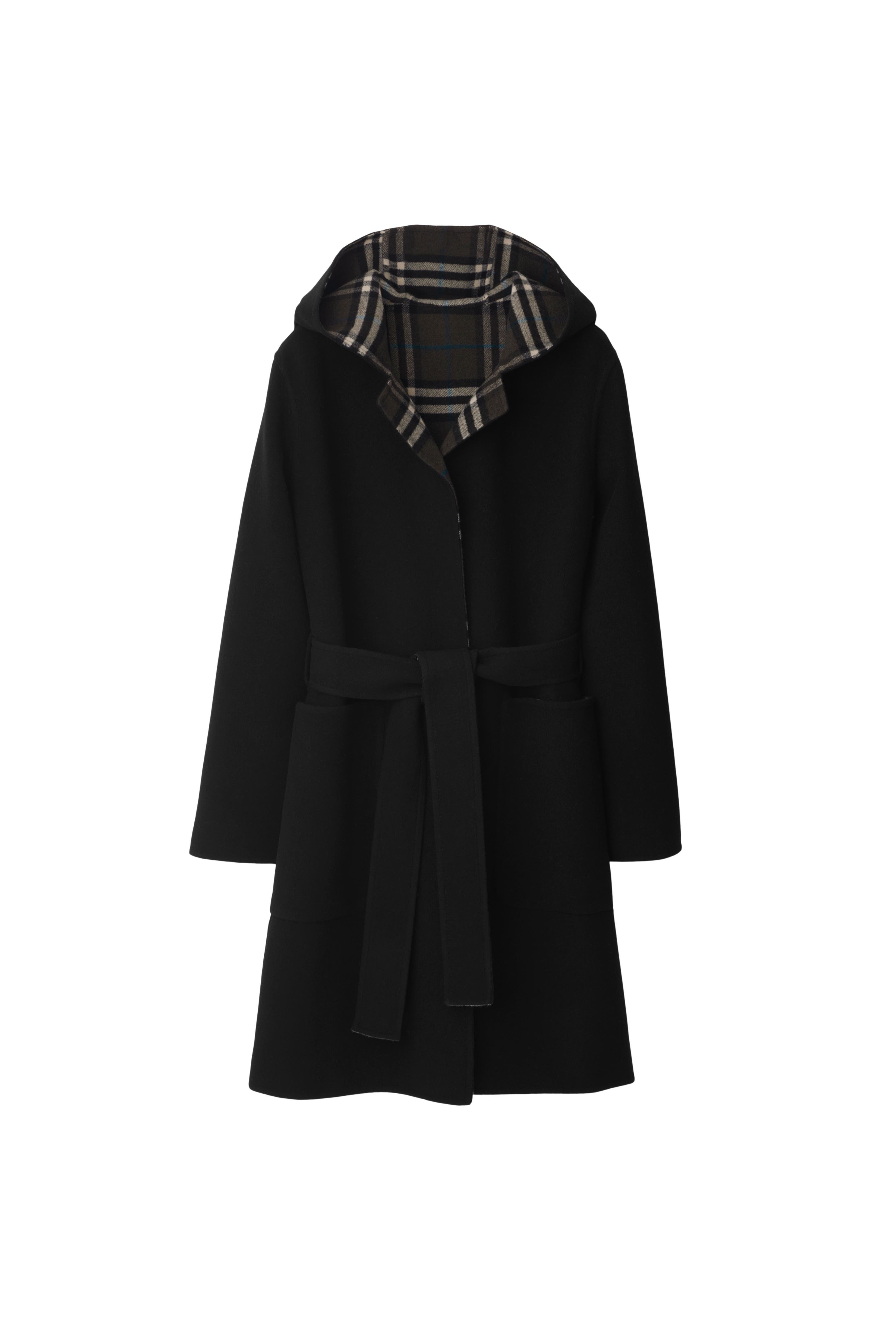burberry Mid-length Reversible Check Wool Car Coat in Black at Nordstrom - 3