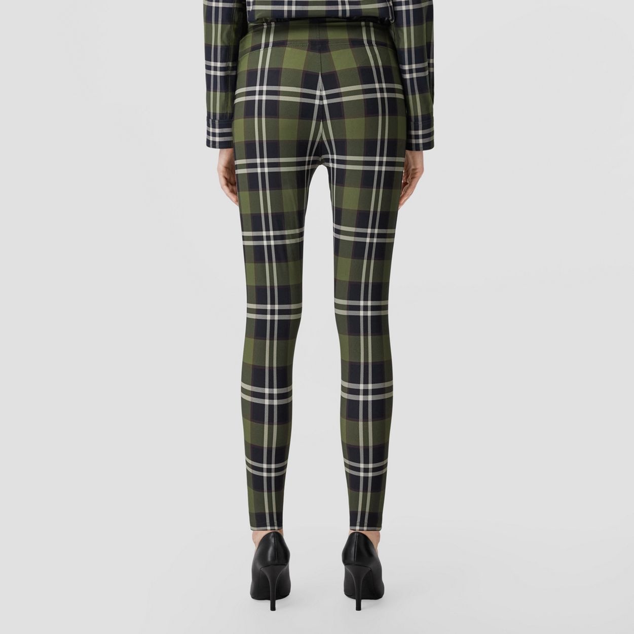 Vintage Check Stretch Nylon Leggings - 4