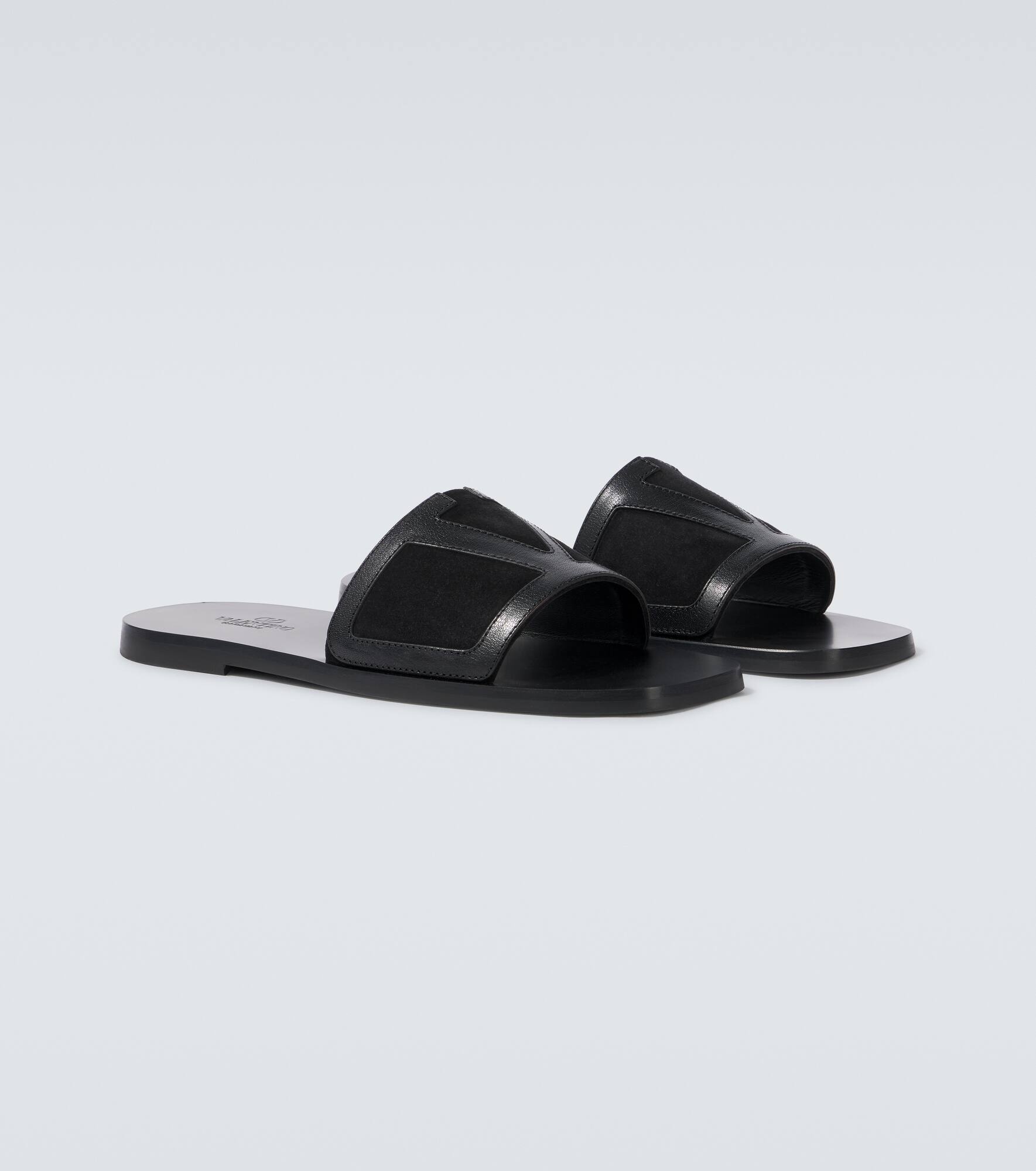 Viva Superstar leather and suede slides - 5