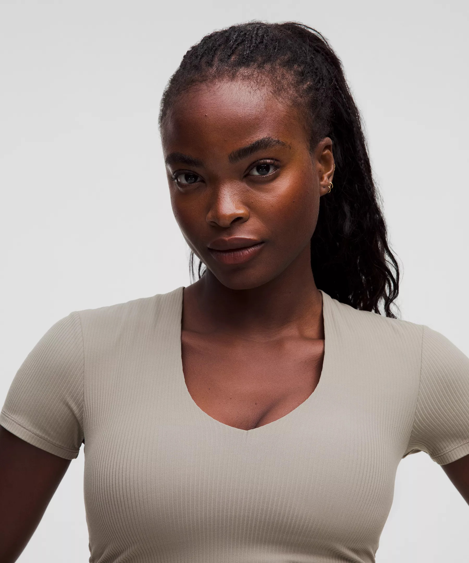 All It Takes Ribbed Nulu V-Neck T-Shirt *B–D Cups - 4