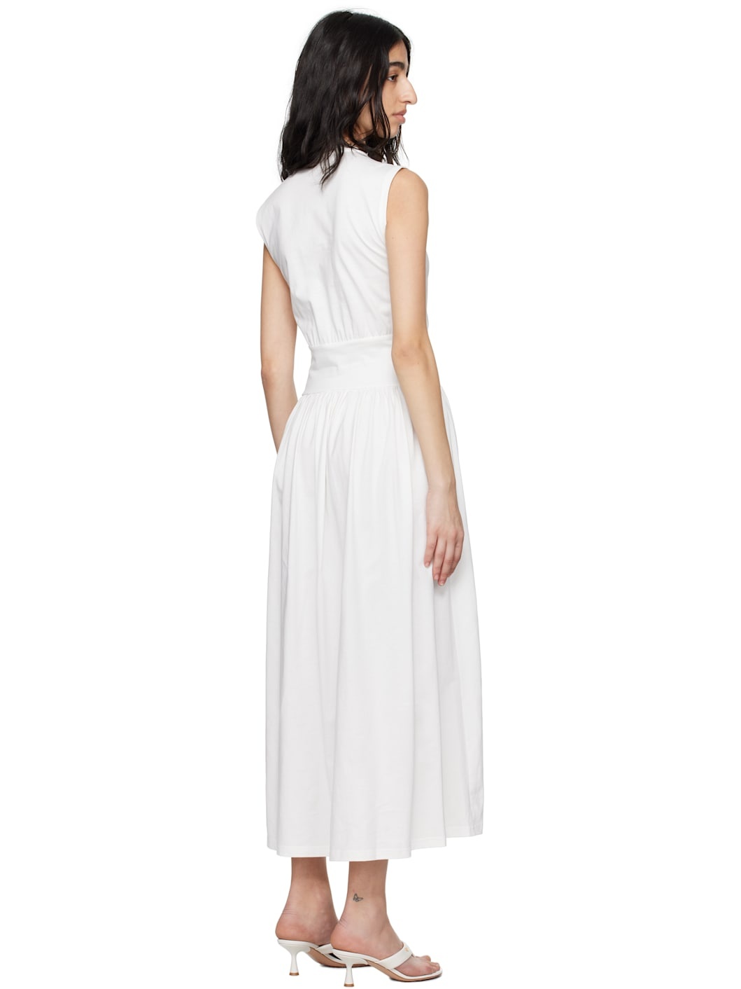 Off-White Sleeveless Cotton Tee Maxi Dress - 3