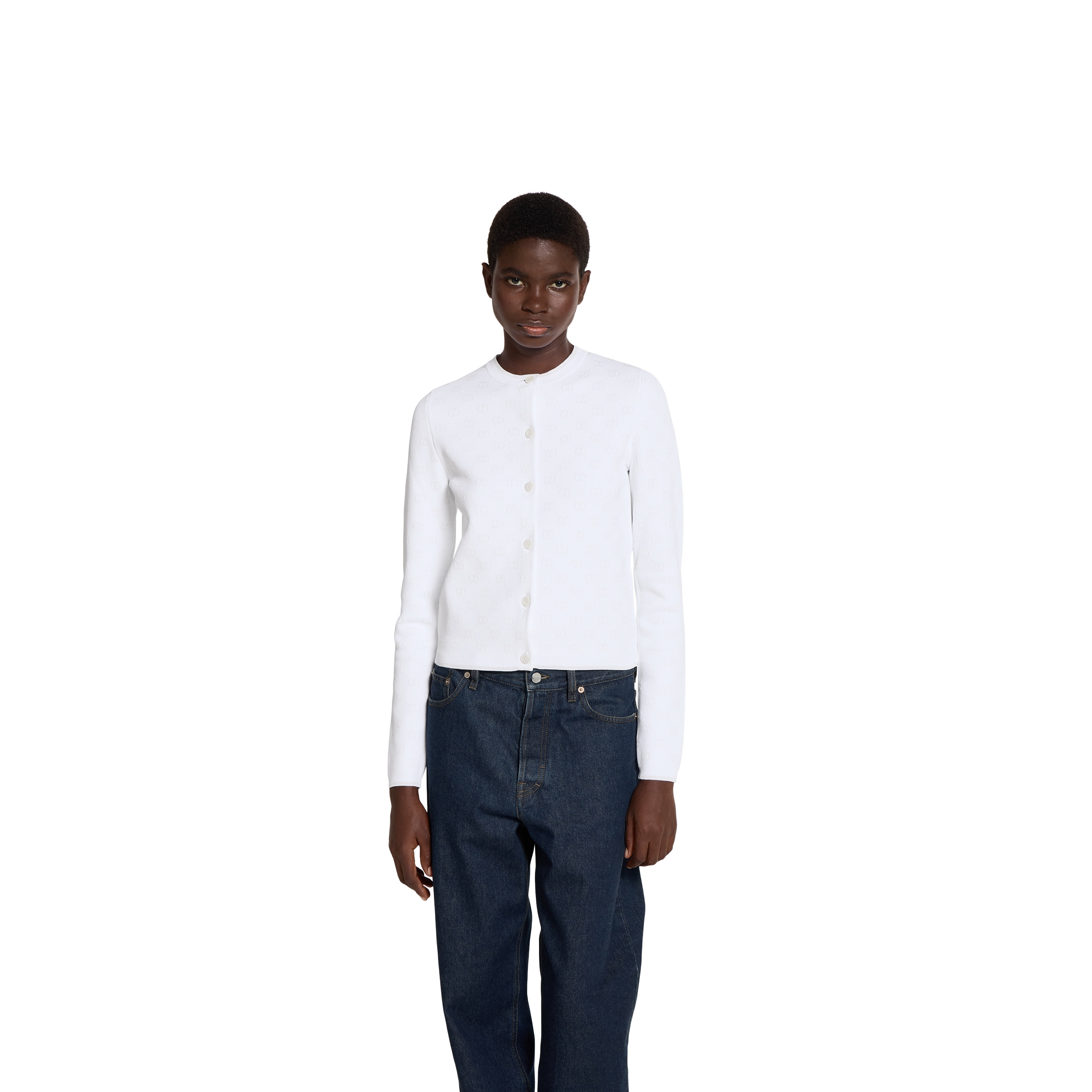 Stretch GG viscose jacquard cardigan - 3