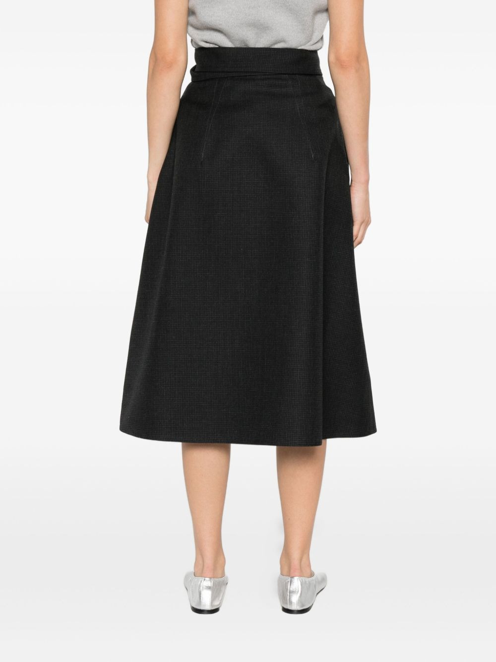wrap checked skirt - 4