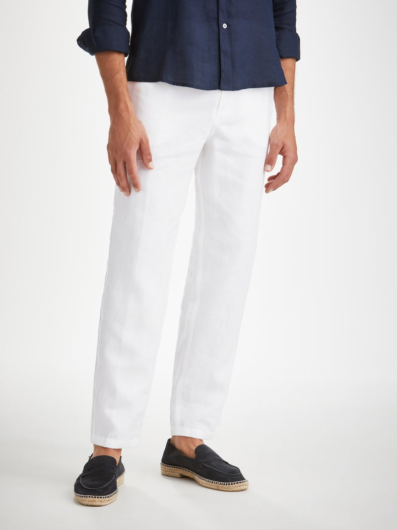 Men's Trousers Sydney Linen White - 5