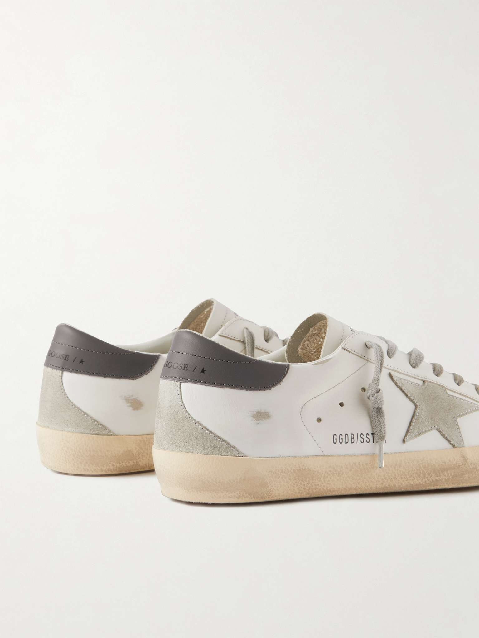 Super-Star Distressed Suede-Trimmed Leather Sneakers - 5