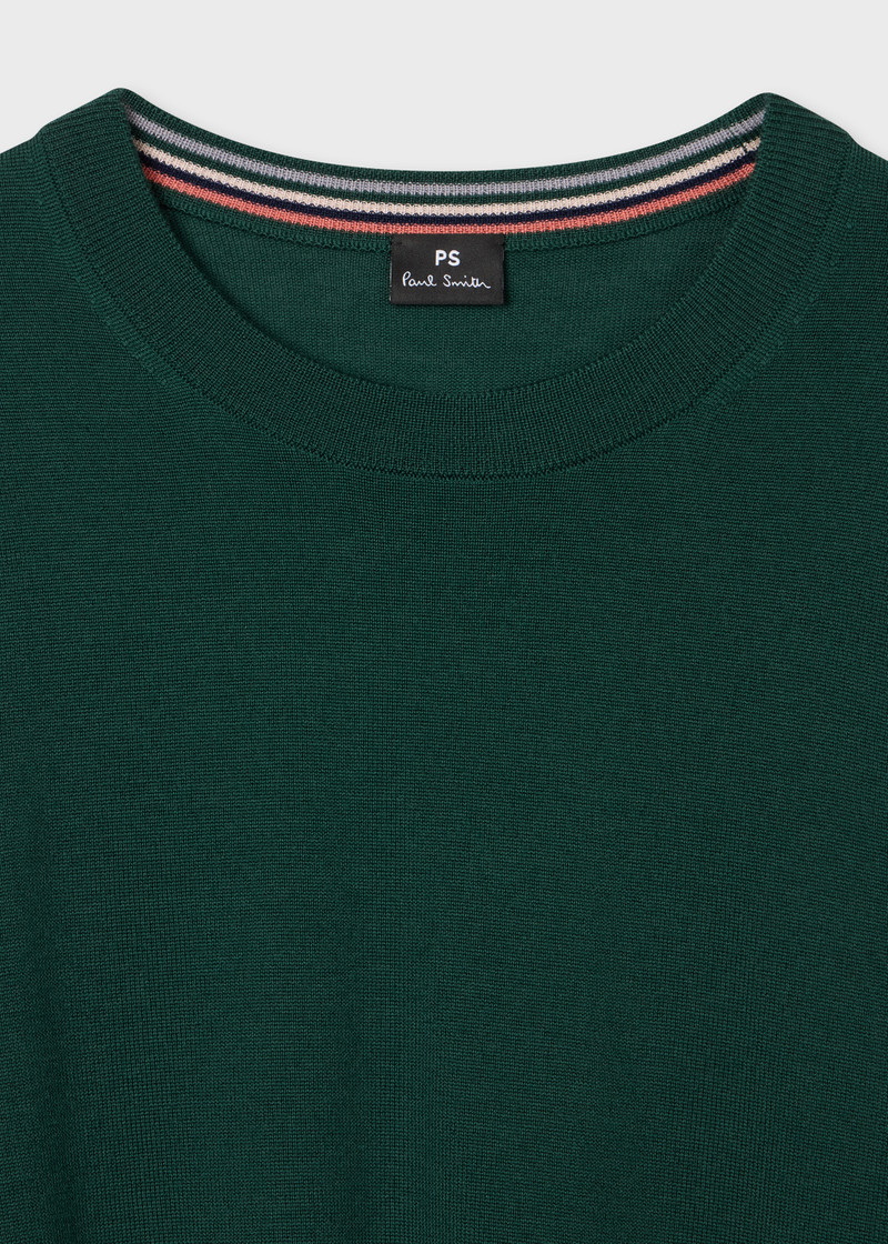 Paul Smith Women's Dark Green Merino Wool Stripe Cuff Sweater outlook