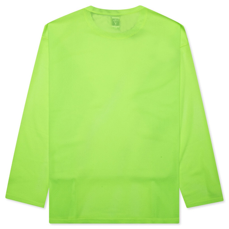 South2 West8 CREW NECK S/S SHIRT KNIT MESH - NEON GREEN outlook