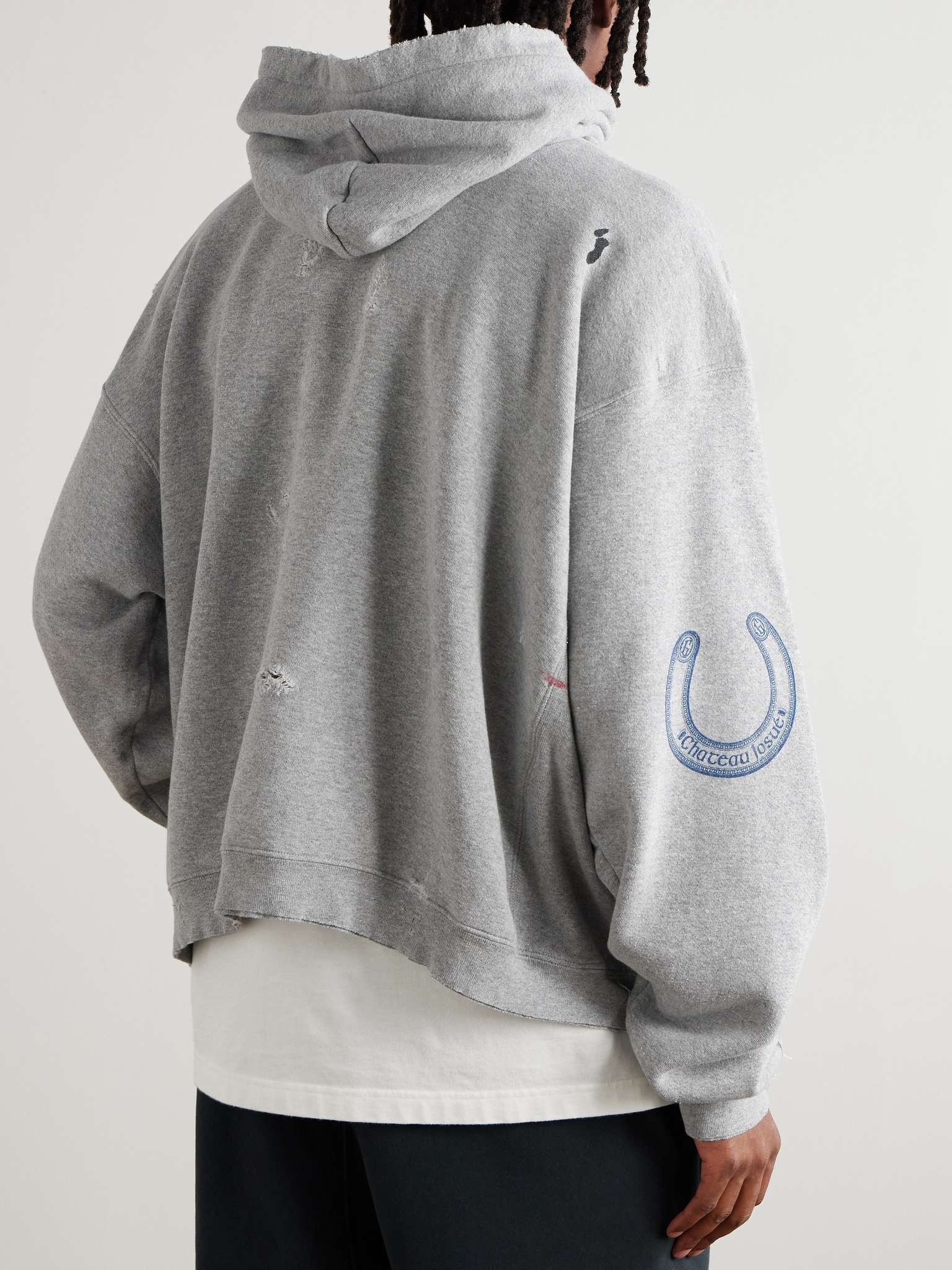 Chateau Ranch Distressed Paint-Splattered Printed Cotton-Blend Jersey Hoodie - 3