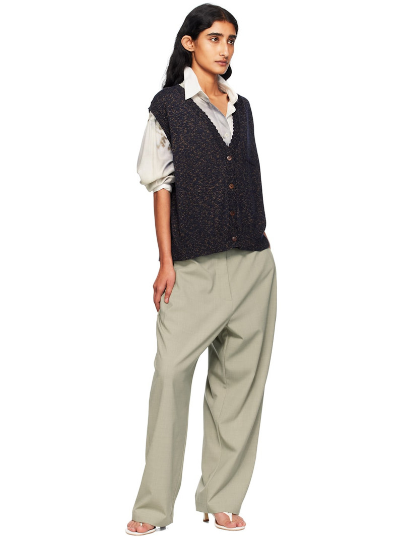 CORDERA Navy Flecked Cotton Waistcoat Cardigan outlook