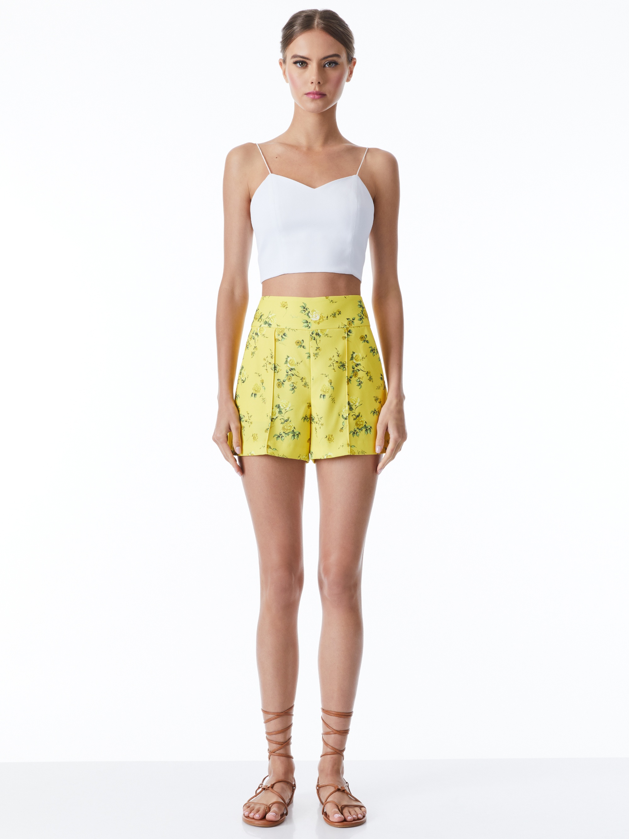 DONALD HIGH WAISTED PINTUCK SHORTS - 4