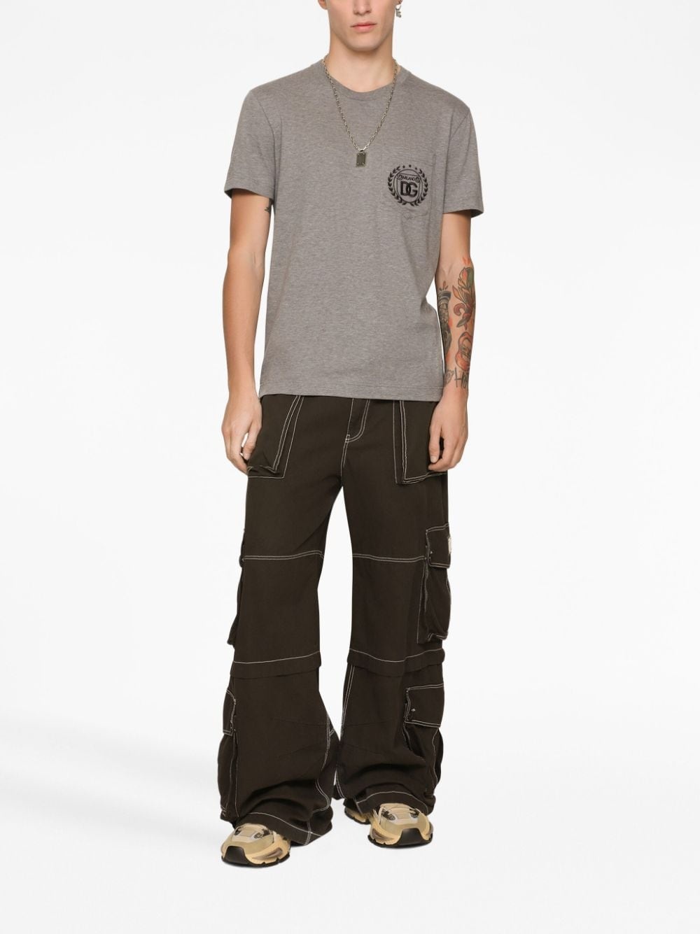 embroidered-logo cotton T-shirt - 3