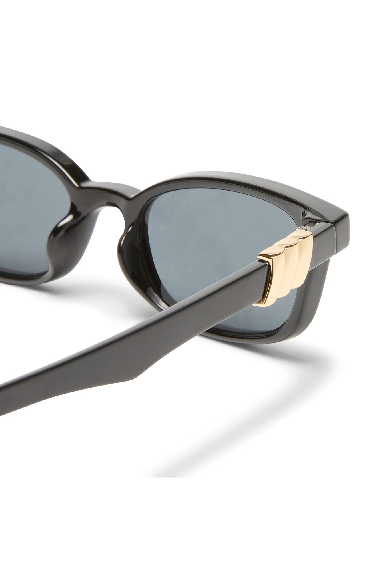 Le Specs Confidential 51mm Rectangular Sunglasses in Black/Smoke Mono at Nordstrom - 4