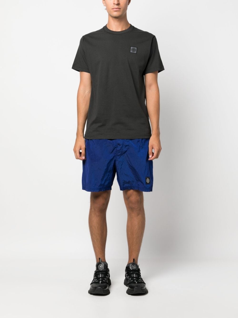 Compass-patch cotton T-shirt - 2