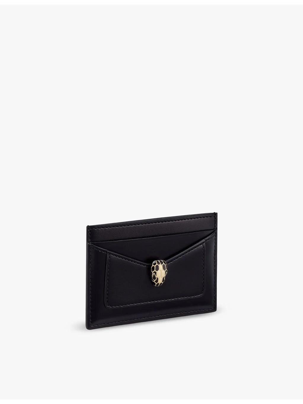 Serpenti Forever snakehead-embellished leather card holder - 1