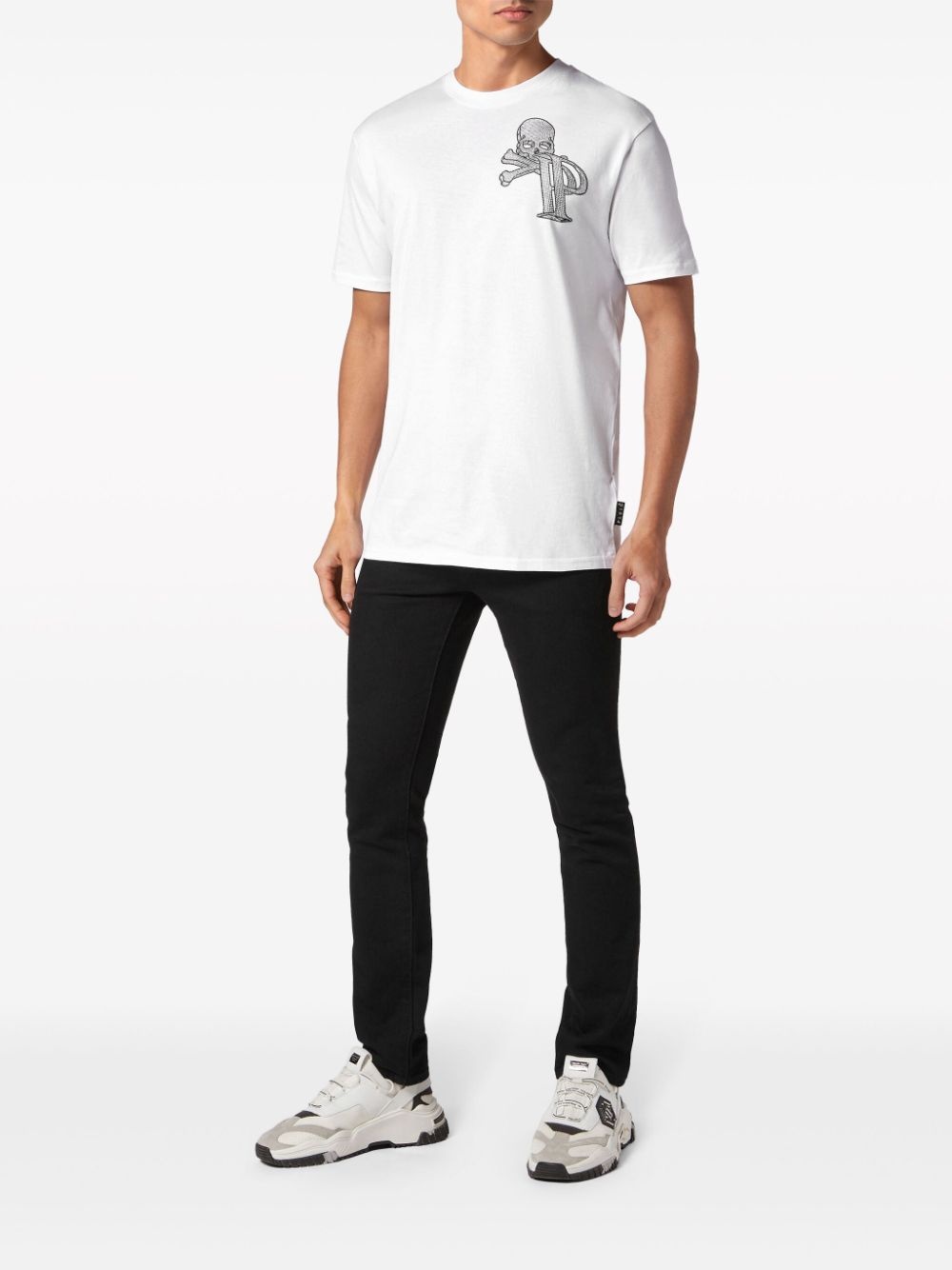 skull logo cotton T-shirt - 2