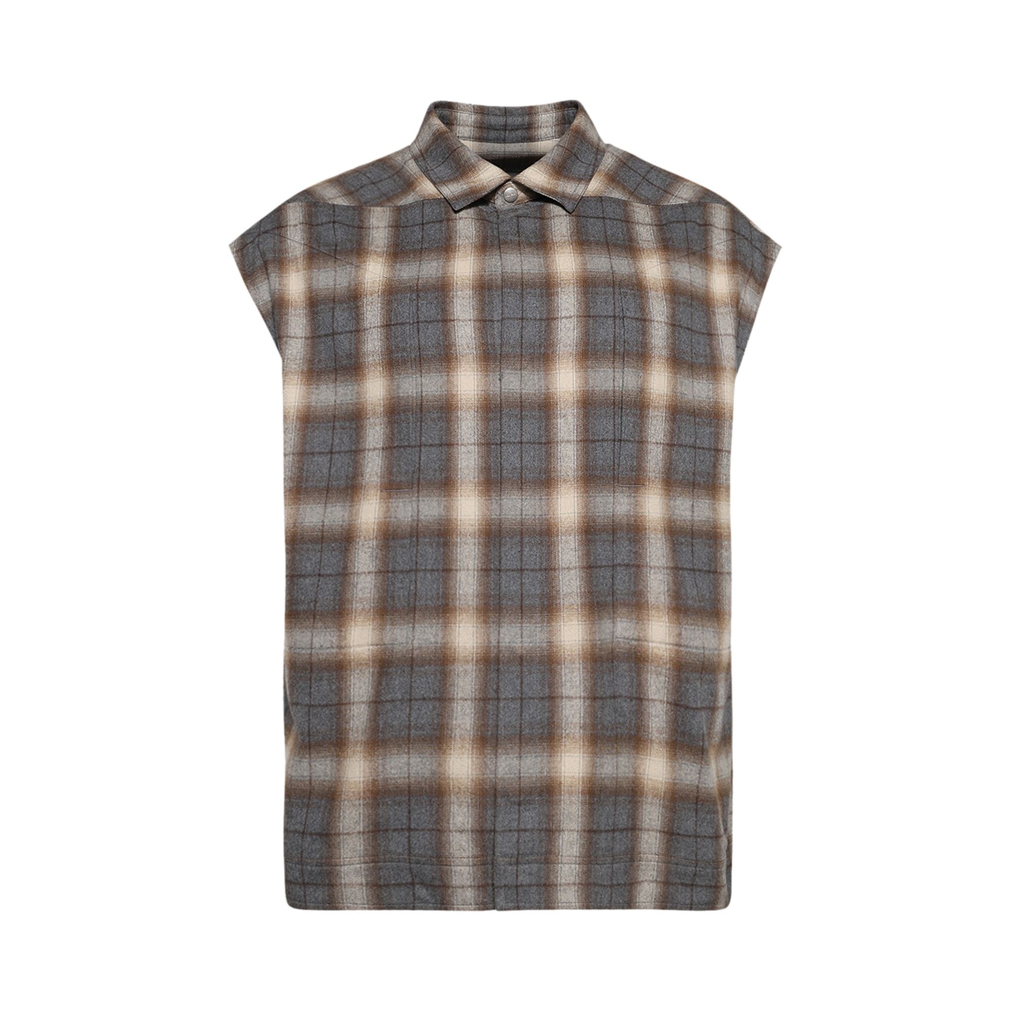 Rick Owens Jumbo Sleeveless Outershirt 'Grey Plaid' - 1