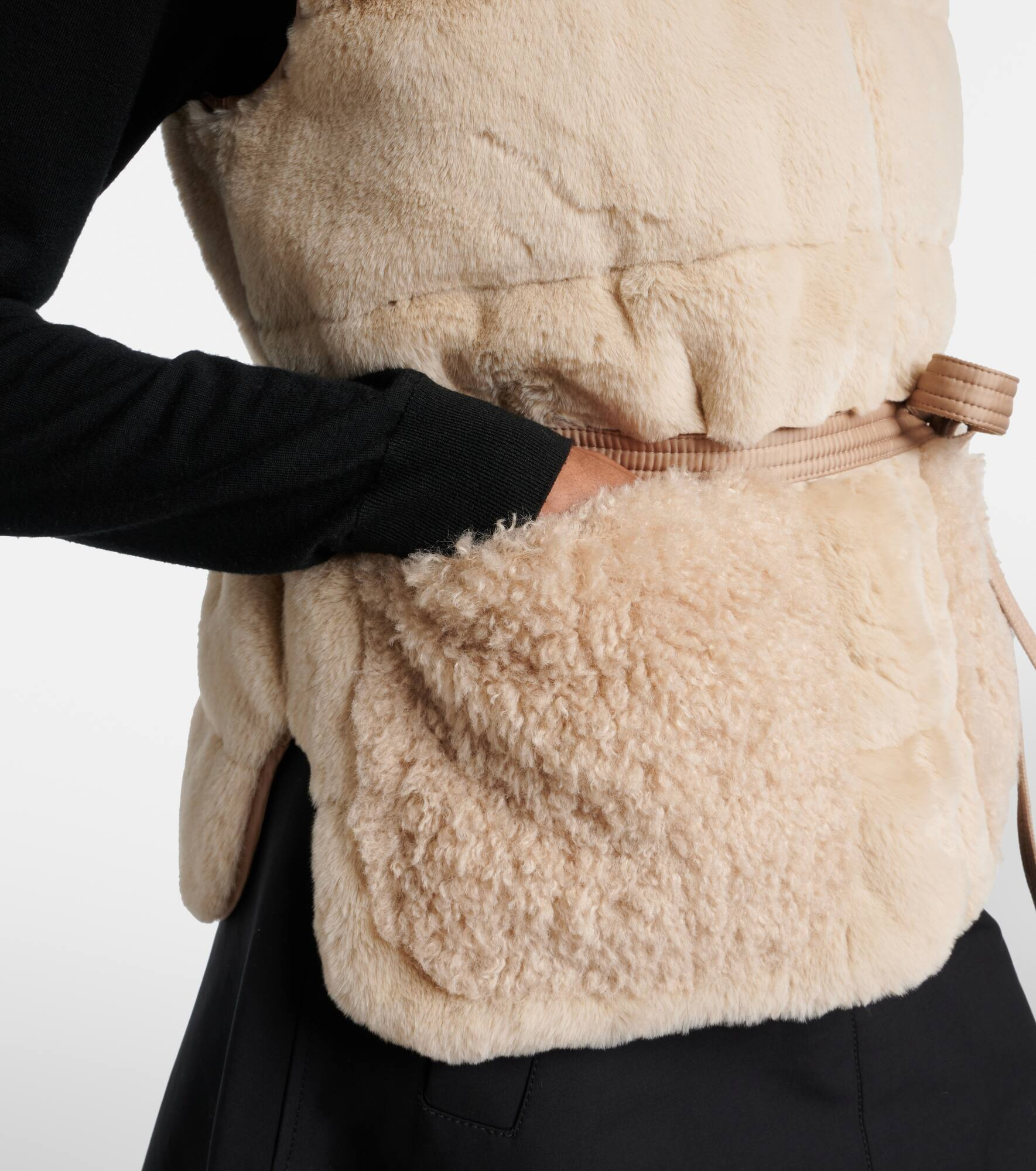 Joui faux fur down vest - 5