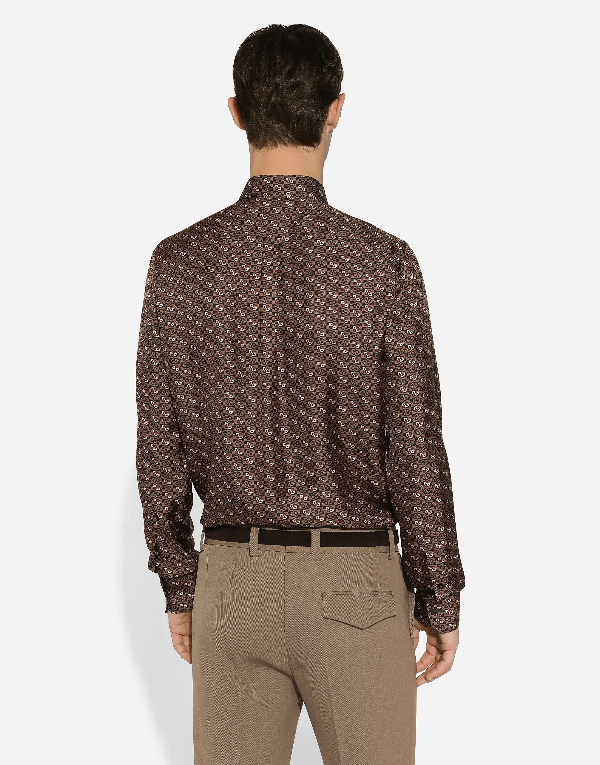 Silk Martini-fit shirt with tie print - 5
