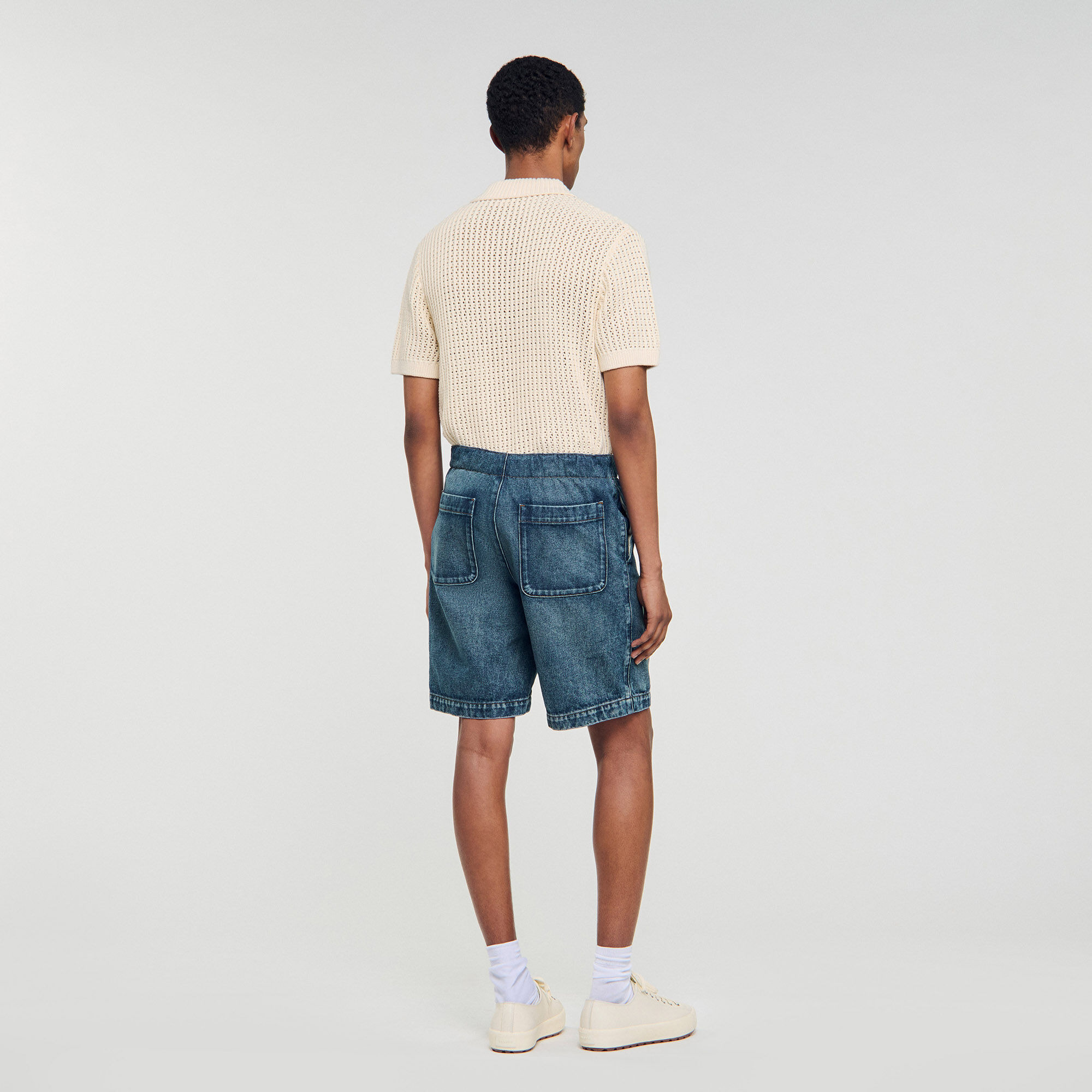 ELASTICATED DENIM SHORTS - 5