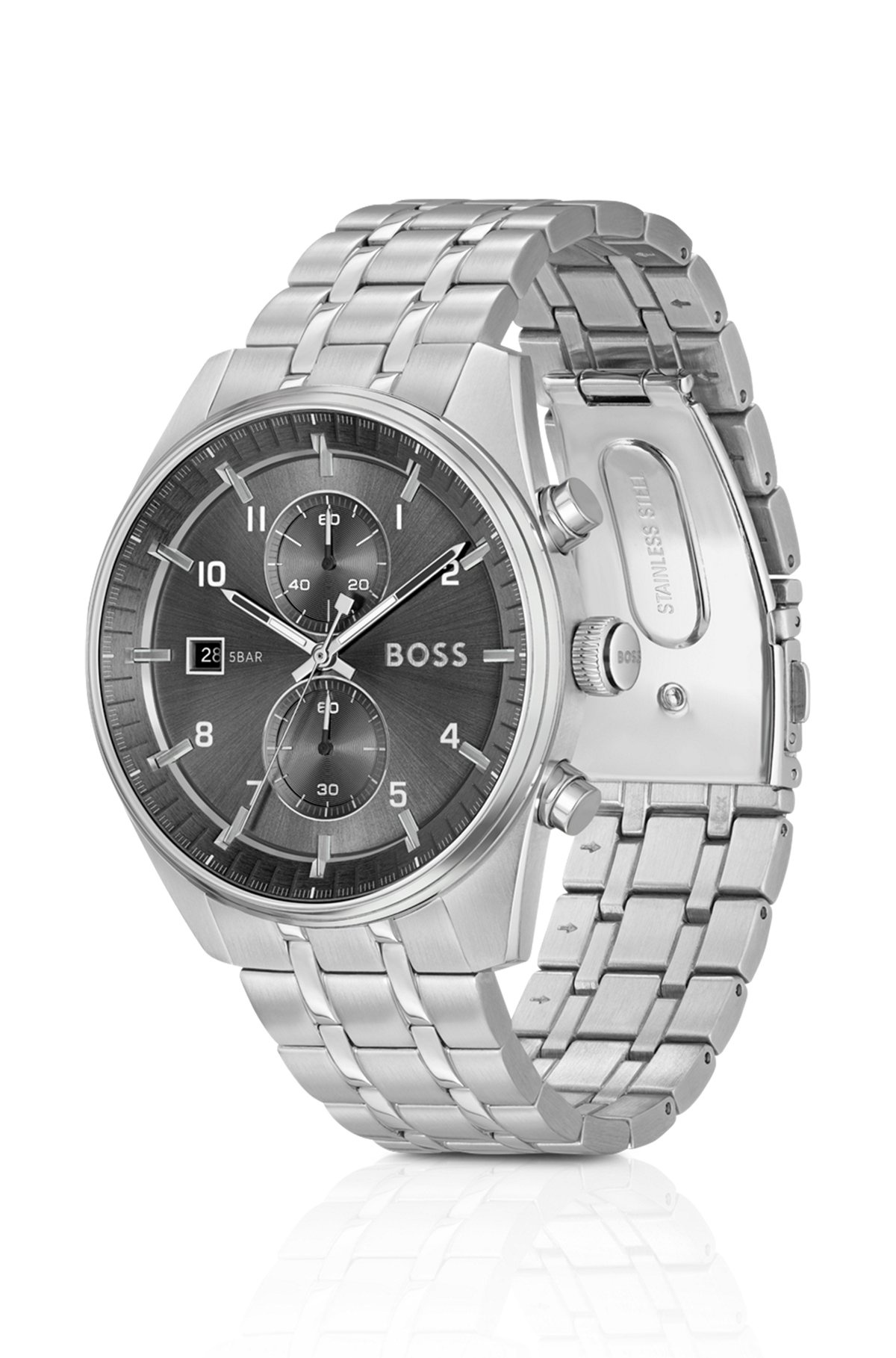 LINK-BRACELET CHRONOGRAPH WATCH WITH GRAY DIAL - 2