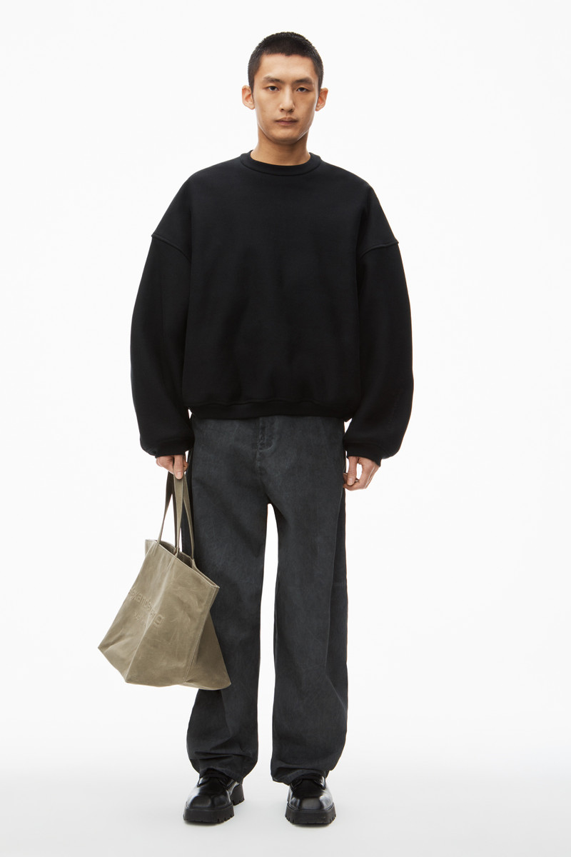 Alexander Wang logo EMBROIDERED oversized sweatshirt in cotton outlook