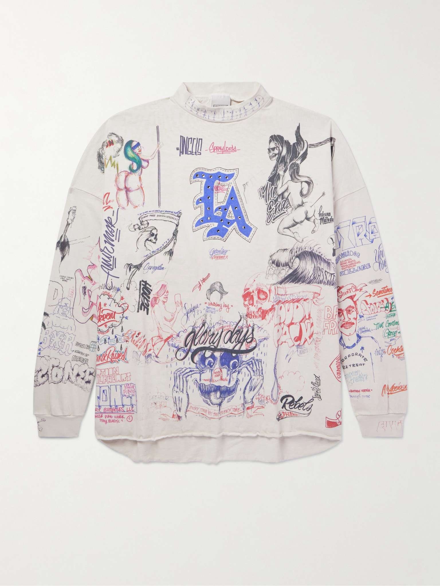 + Born x Raised Embellished Printed Cotton-Jersey Sweater - 1