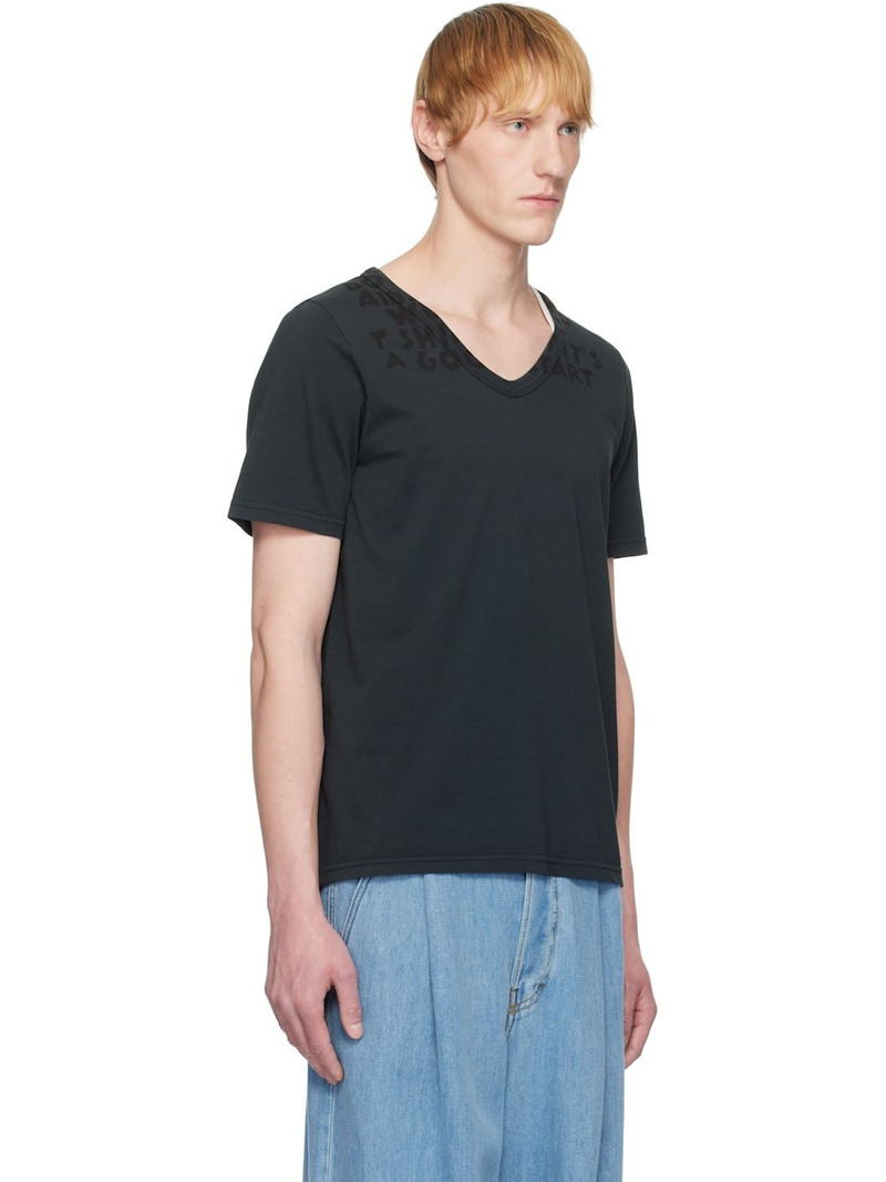 Black V-Neck SIDA Jersey T-shirt 2