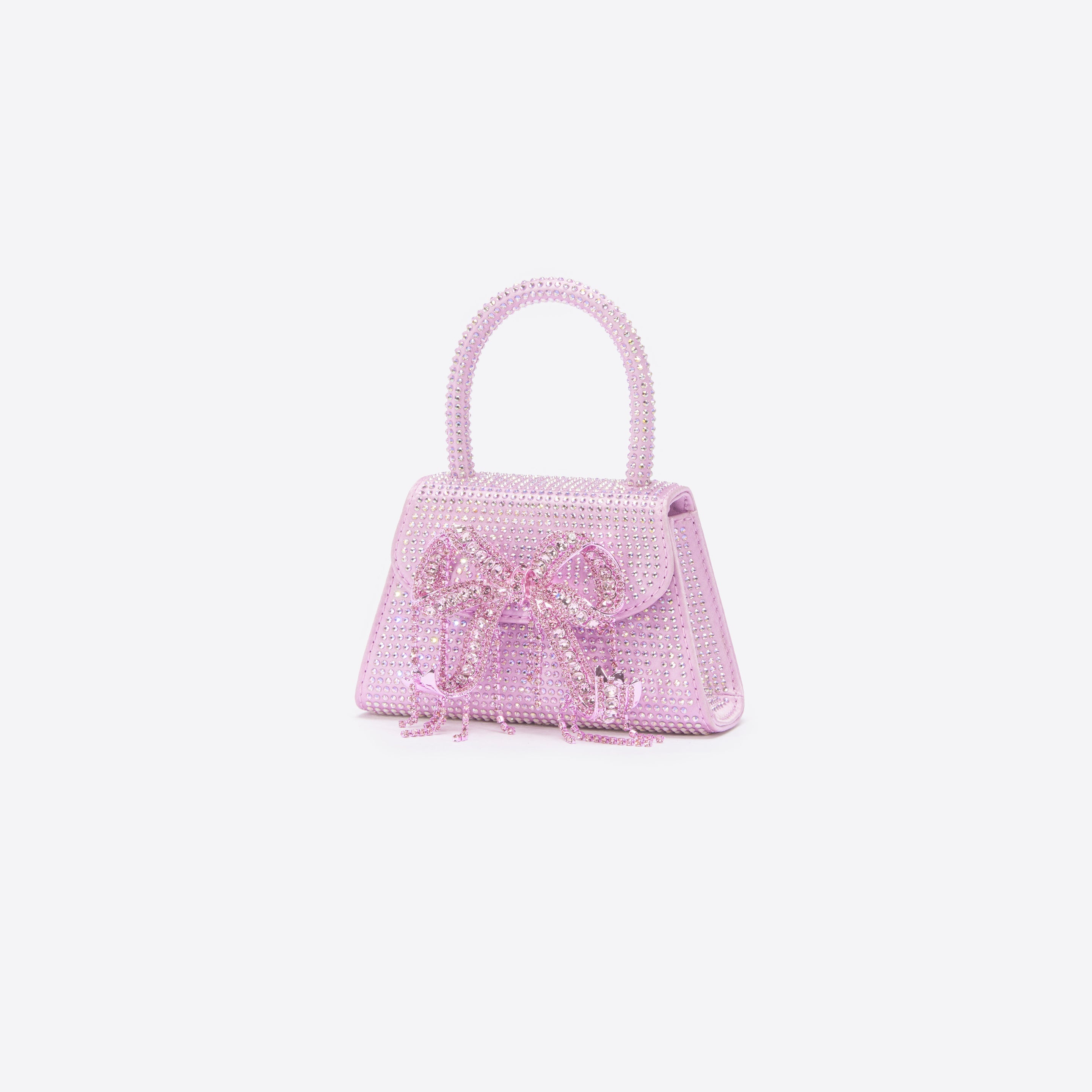 Pink Rhinestone Embellished Micro Bow Bag - 2