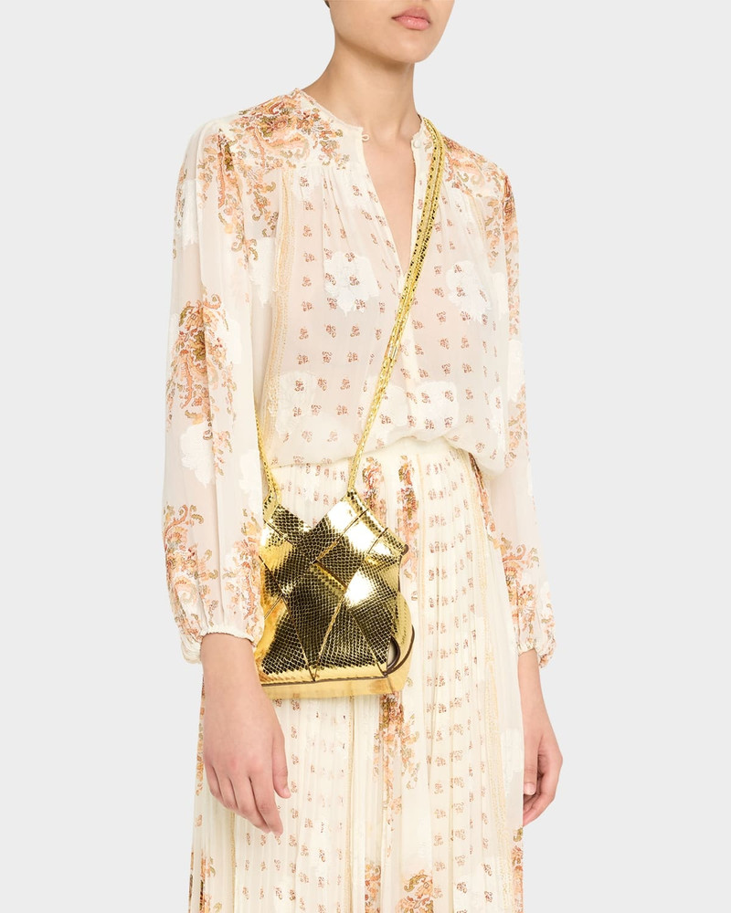 ULLA JOHNSON Charlotte Metallic Snake-Print Crossbody Bag outlook
