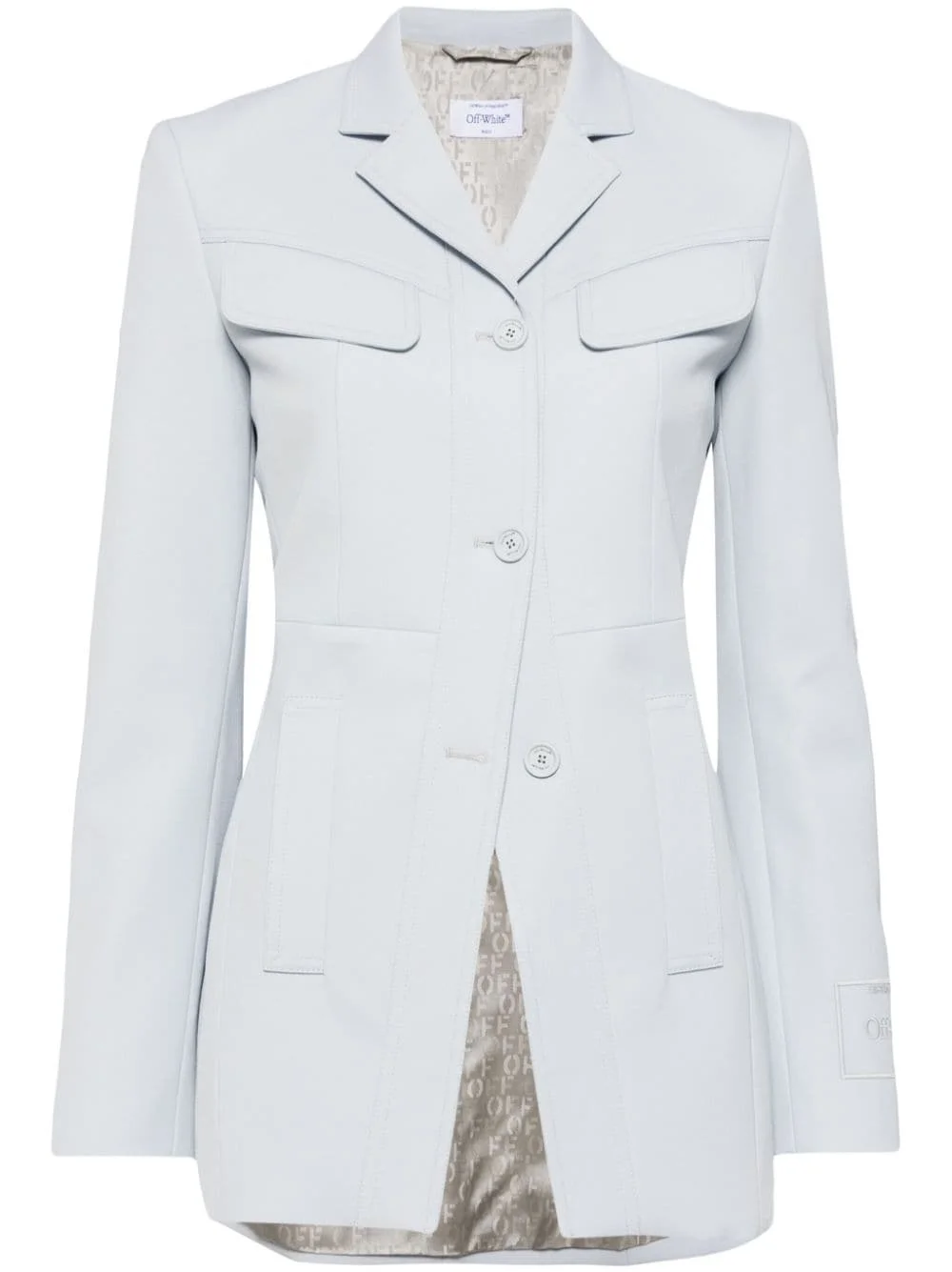 logo-embroidered tailored blazer - 1