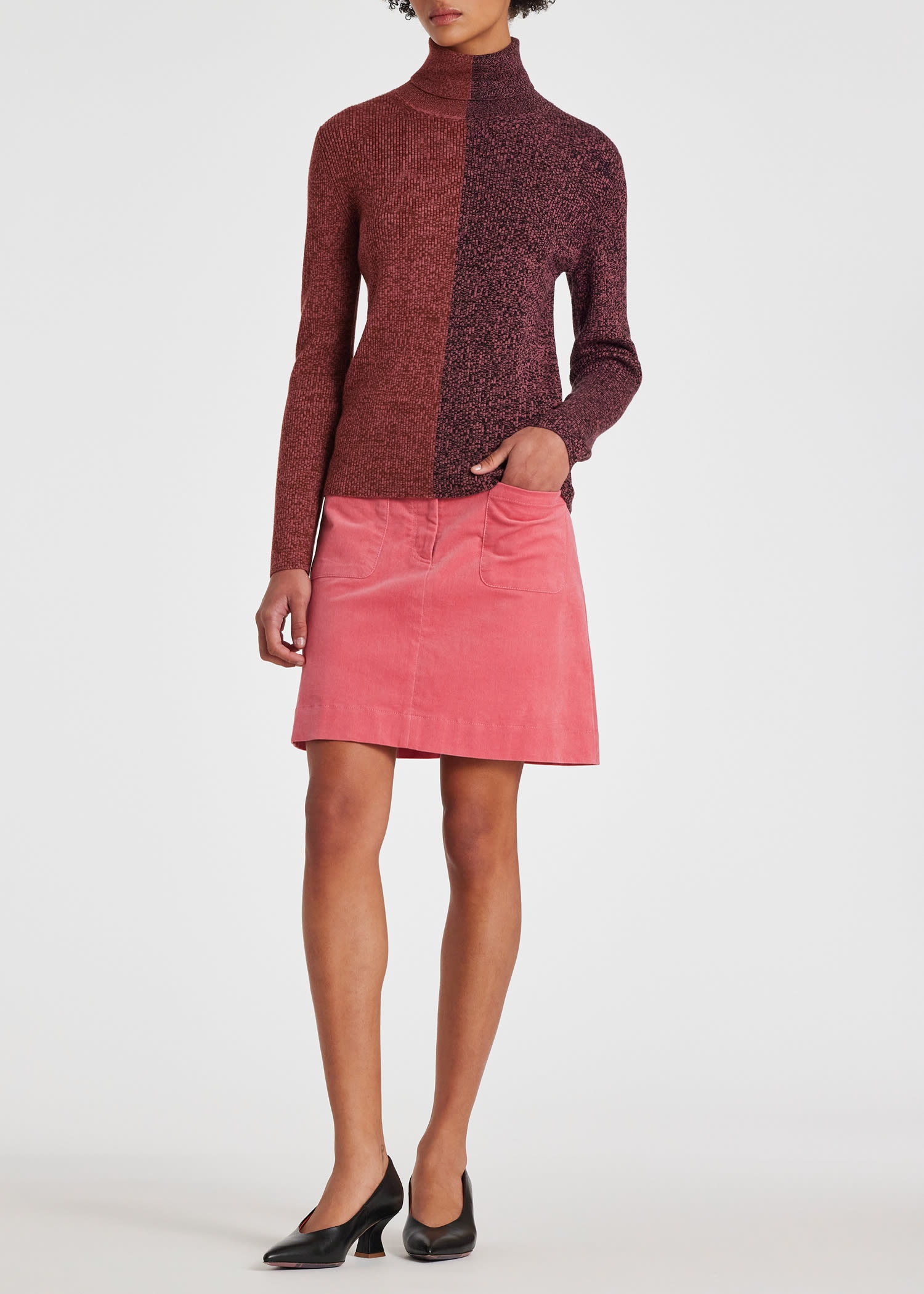 Velvet Knee-Length Skirt - 5