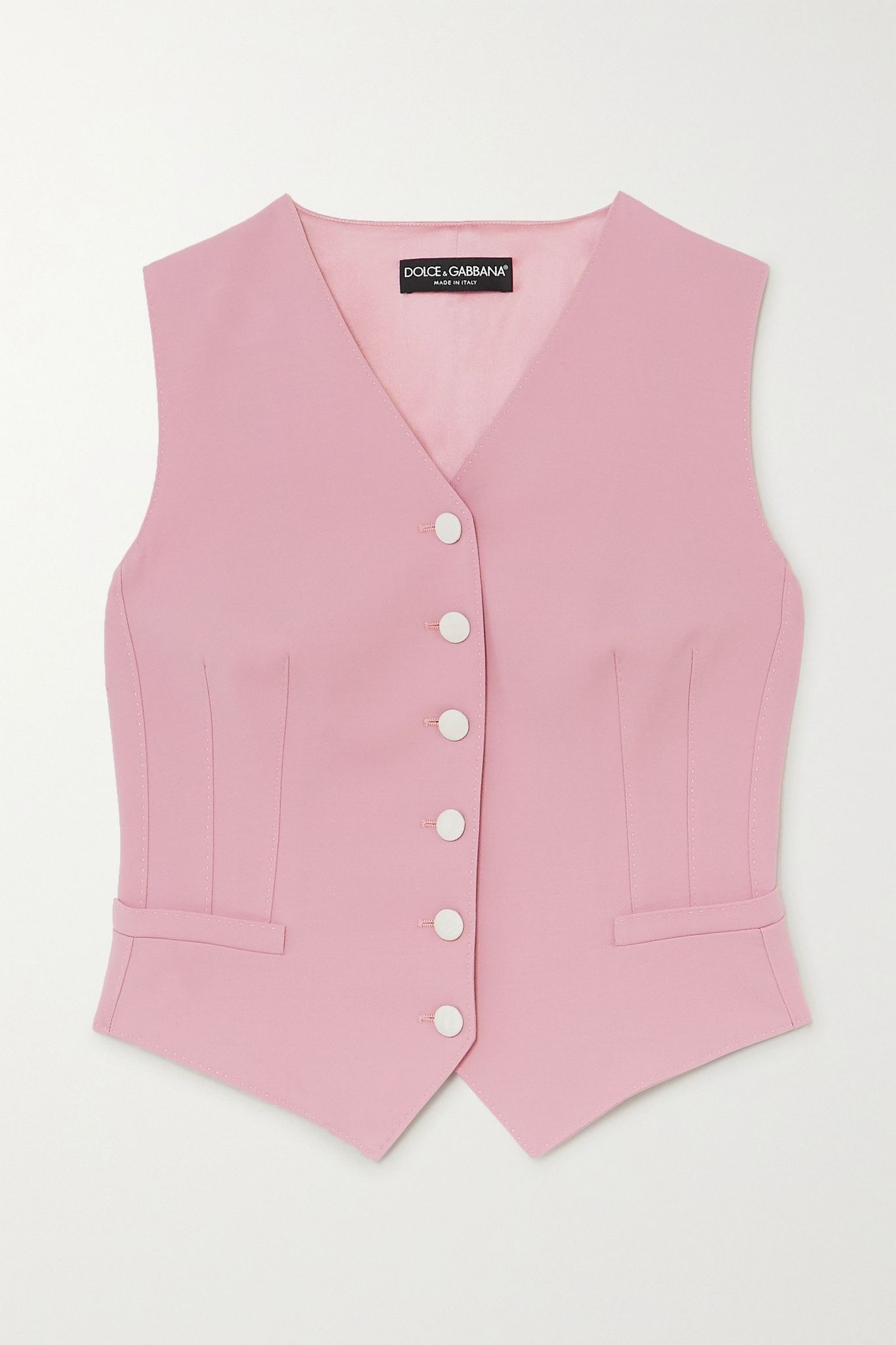 Wool-blend and silk-blend satin vest - 1