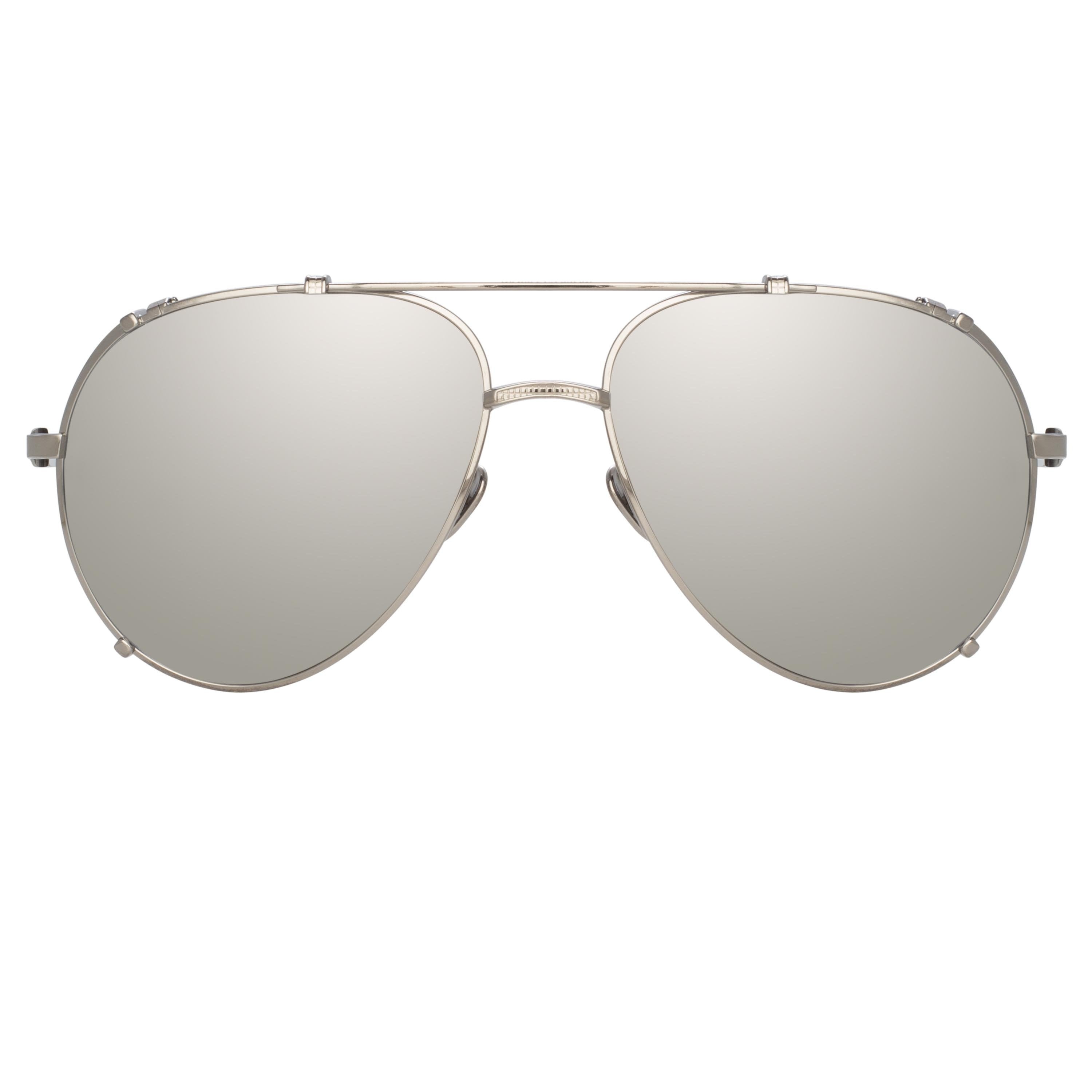 NEWMAN AVIATOR SUNGLASSES IN WHITE GOLD - 1