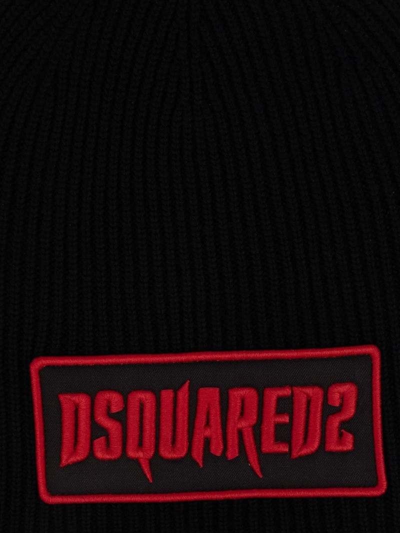 logo-appliquÃ© wool beanie 3