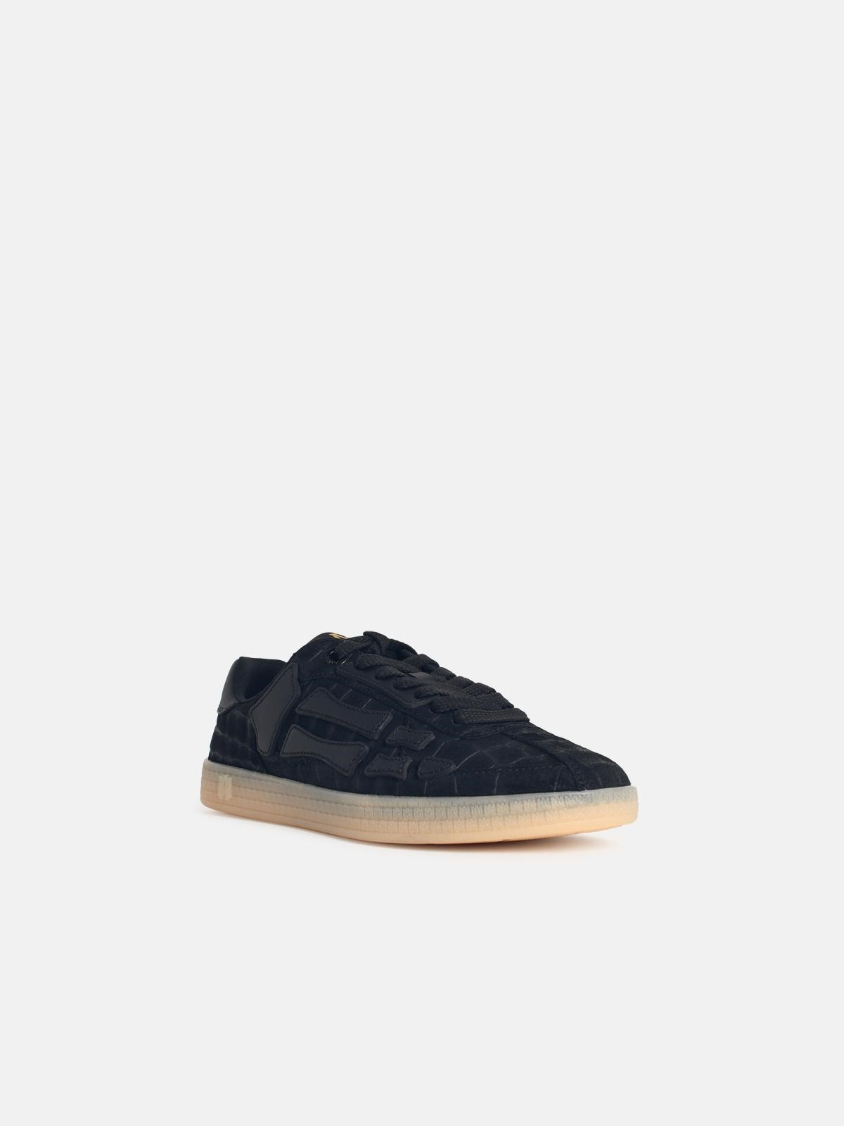 'CROC BONES' BLACK SUEDE SNEAKERS - 2