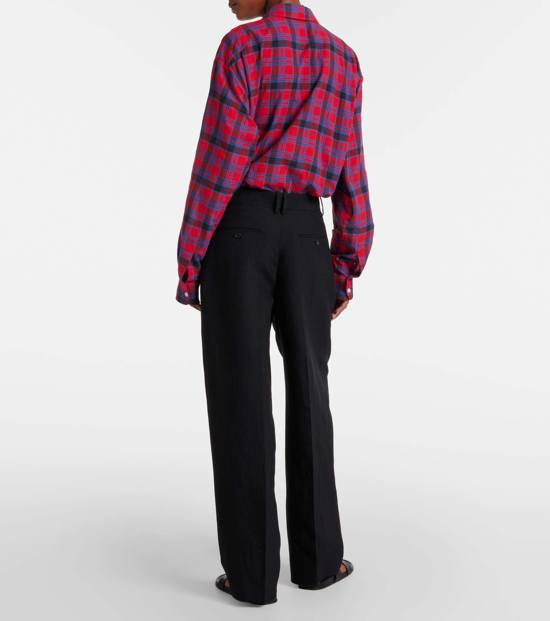 Lilas wool and linen-blend wide-leg pants - 3