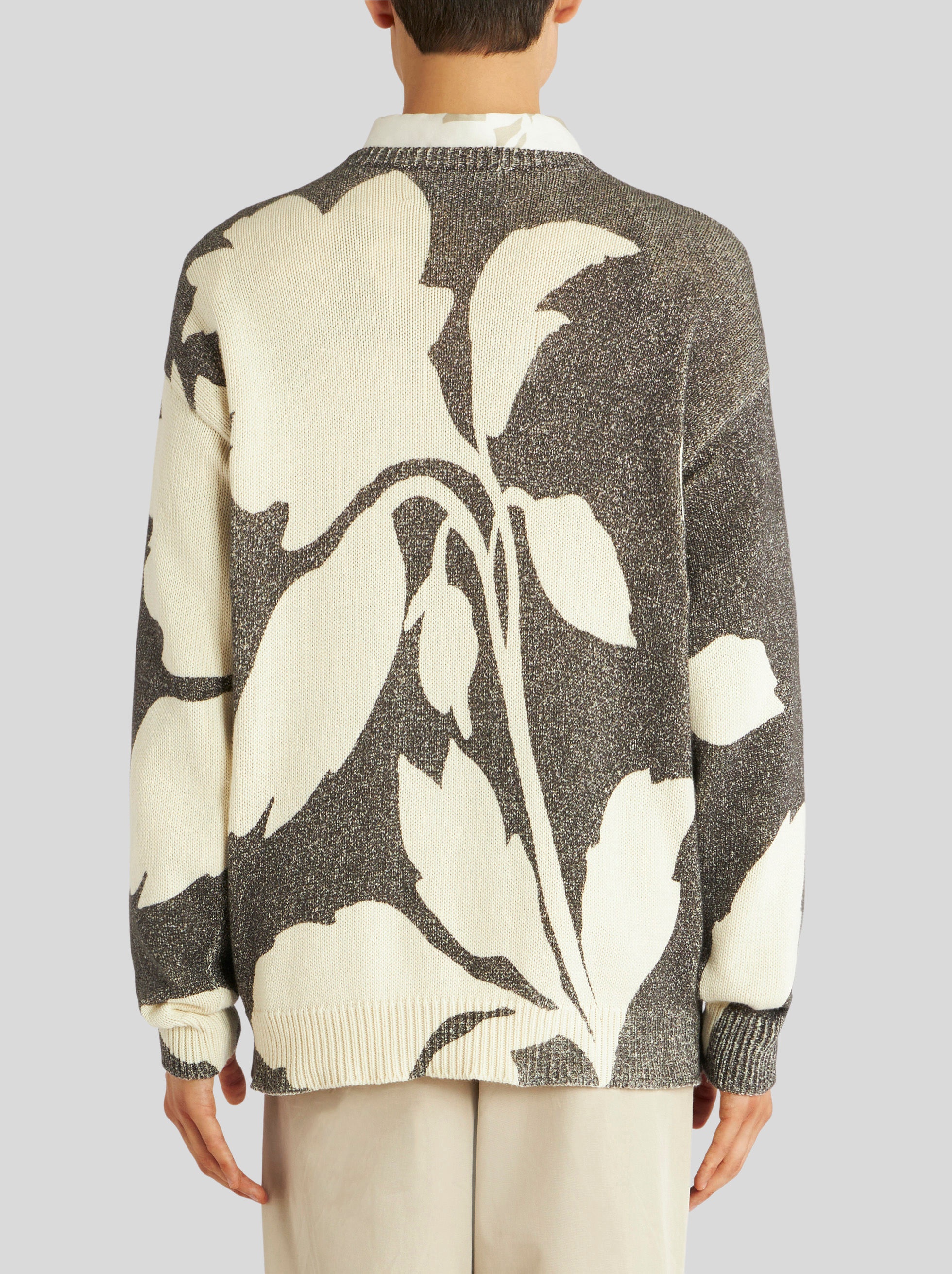 JACQUARD JUMPER WITH MAXI FLOWERS - 5