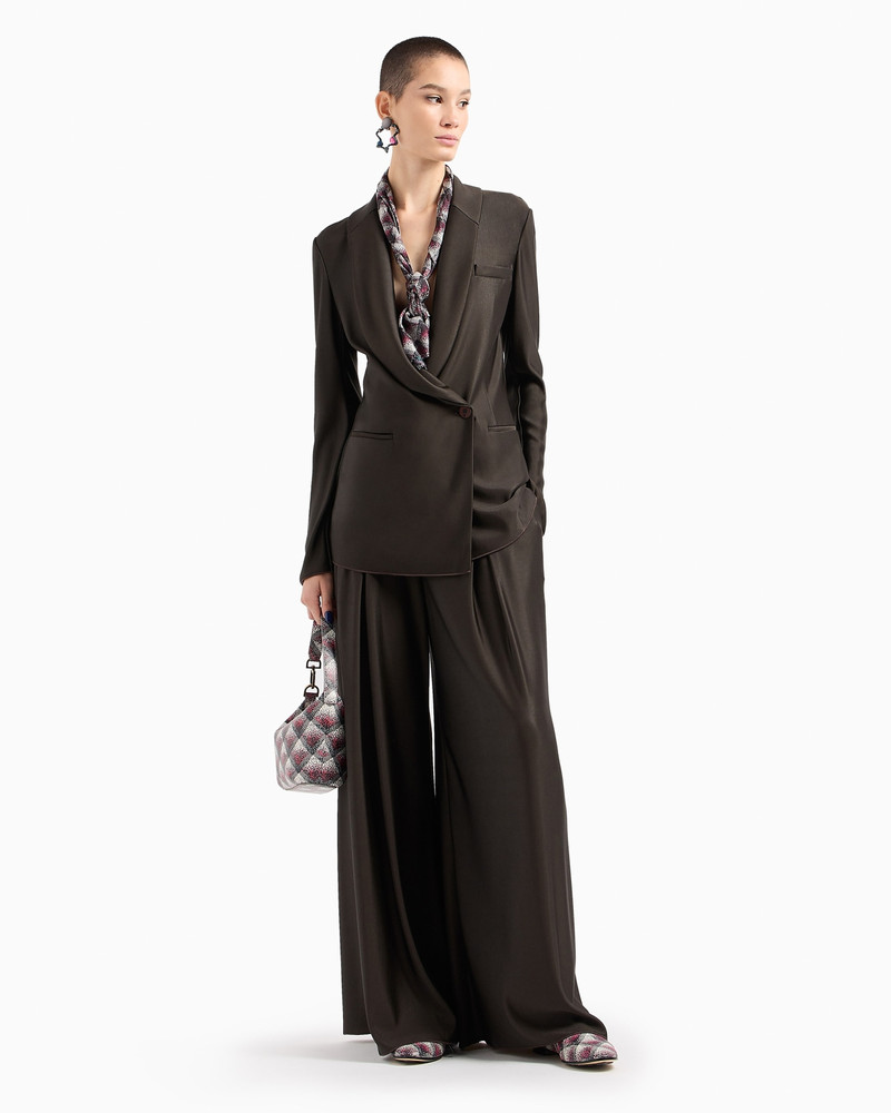 GIORGIO ARMANI ASV wide trousers with pleats in double viscose jersey outlook