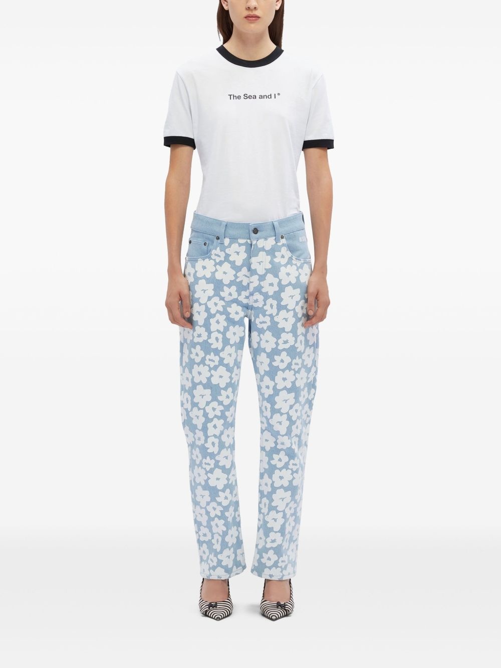 floral-print straight pants - 2