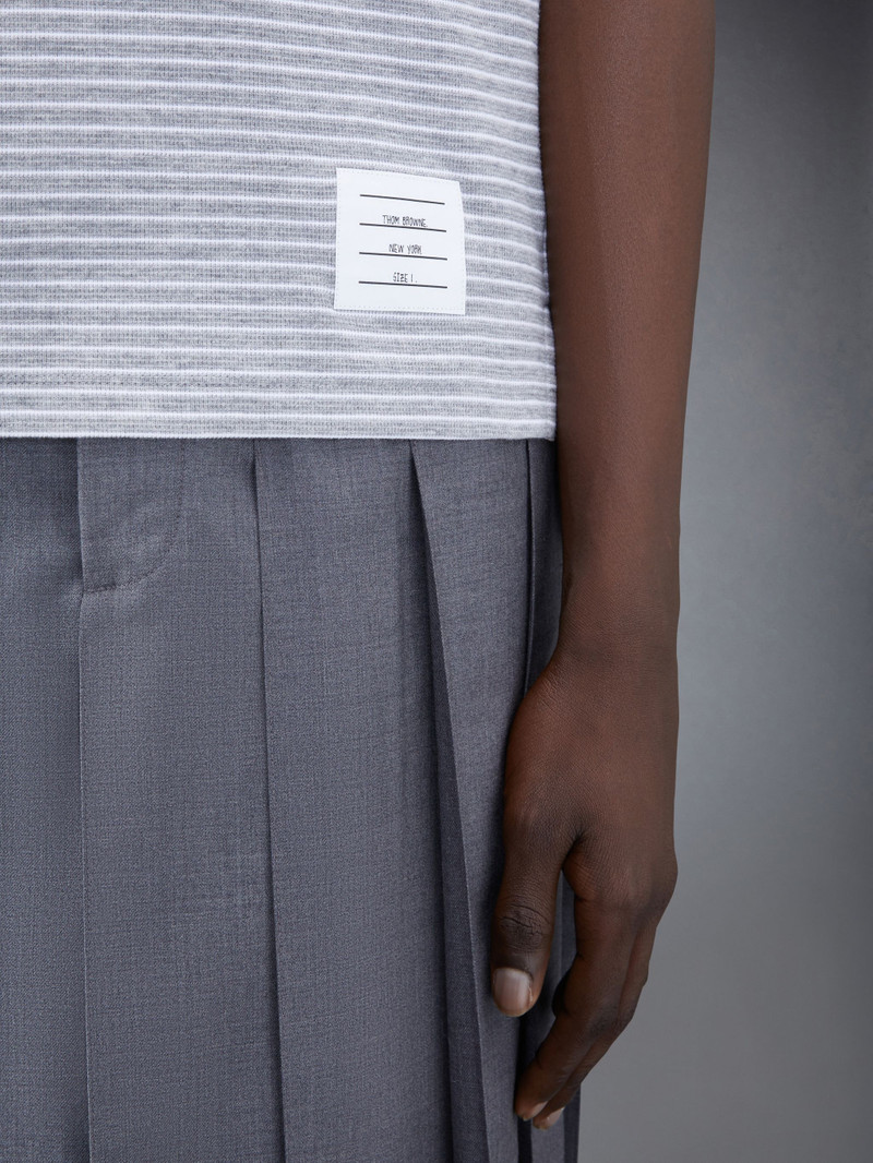 Pinstripe Micro Waffle Rib Cuff Tee 6