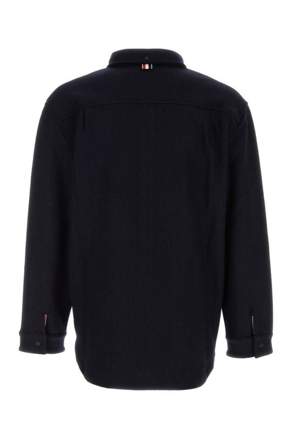 Thom Browne Man Midnight Blue Cotton Blend Oversize Shirt - 2