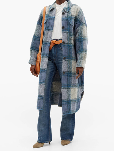 Isabel Marant Étoile Gabrion single-breasted checked wool-blend coat outlook