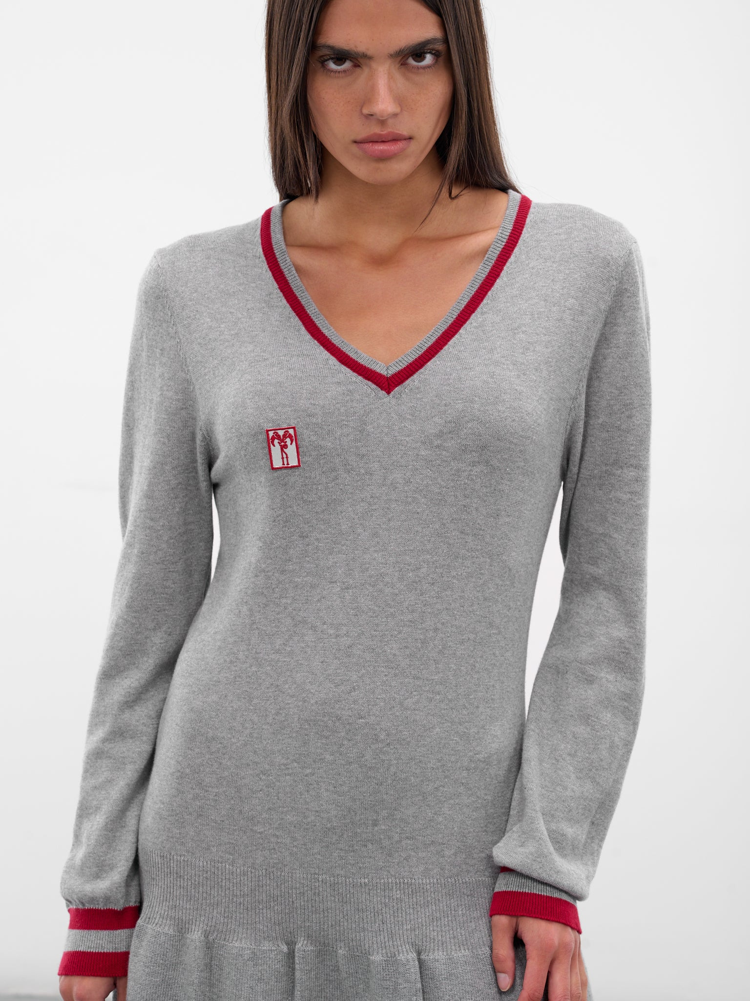 Gray Vivian Knit Mini Dress - 4