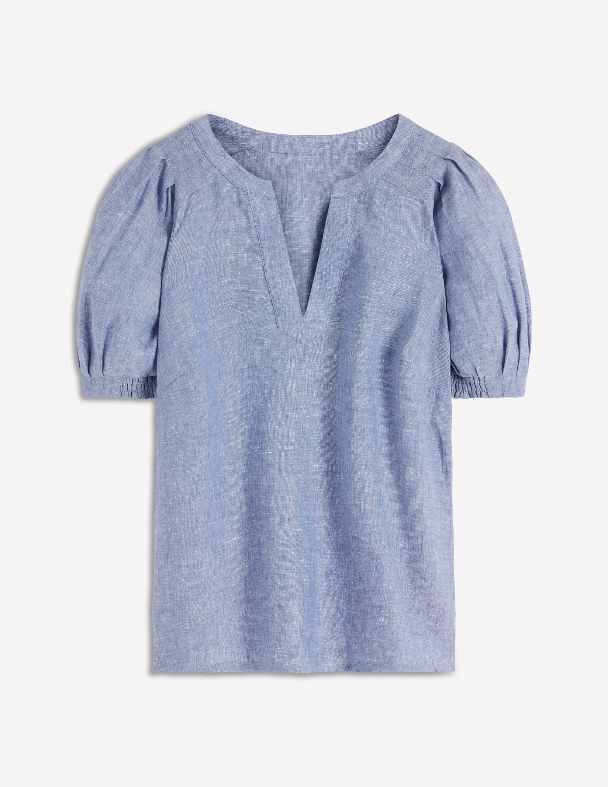 Rae Linen Top-Chambray - 1
