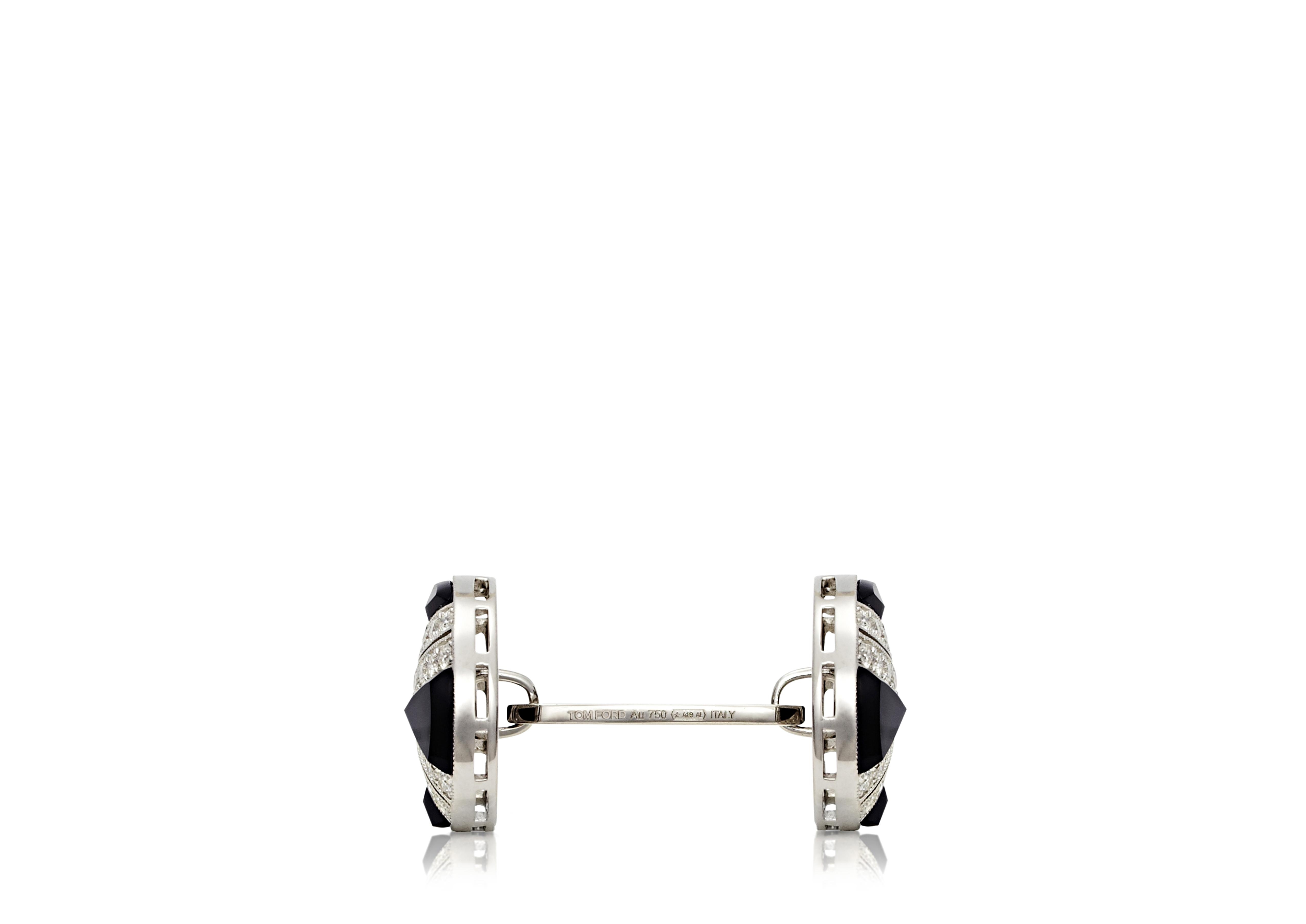 DIAMOND ROUND CUFFLINKS - 2